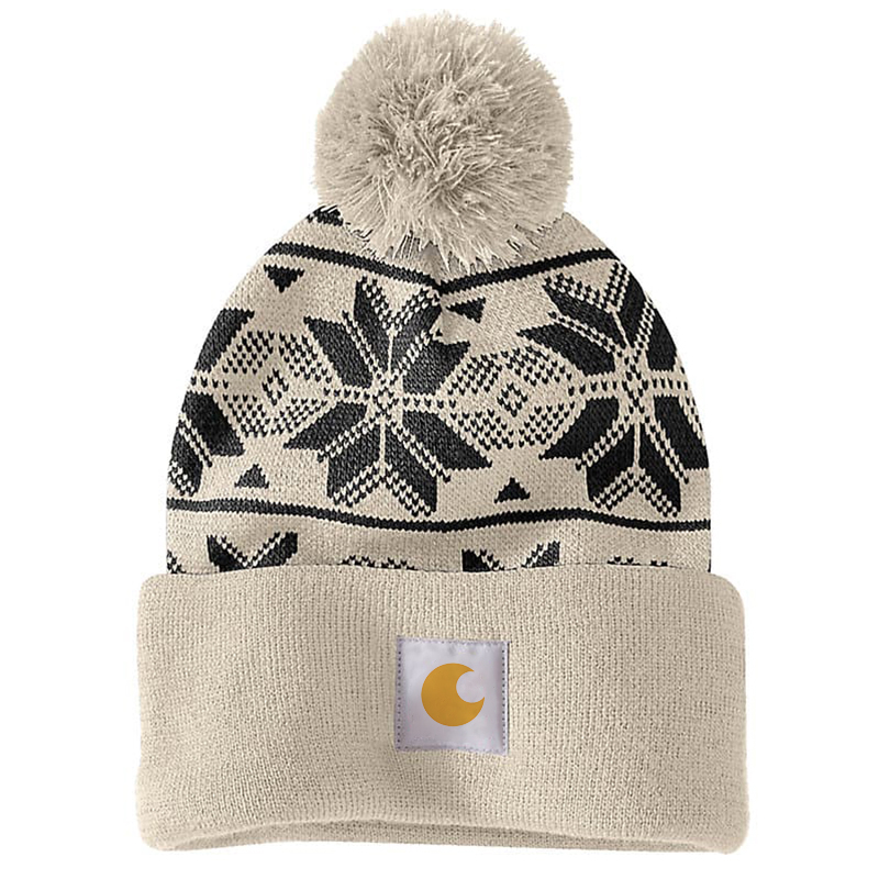 Women's Knit Pom Jacquard Beanie
