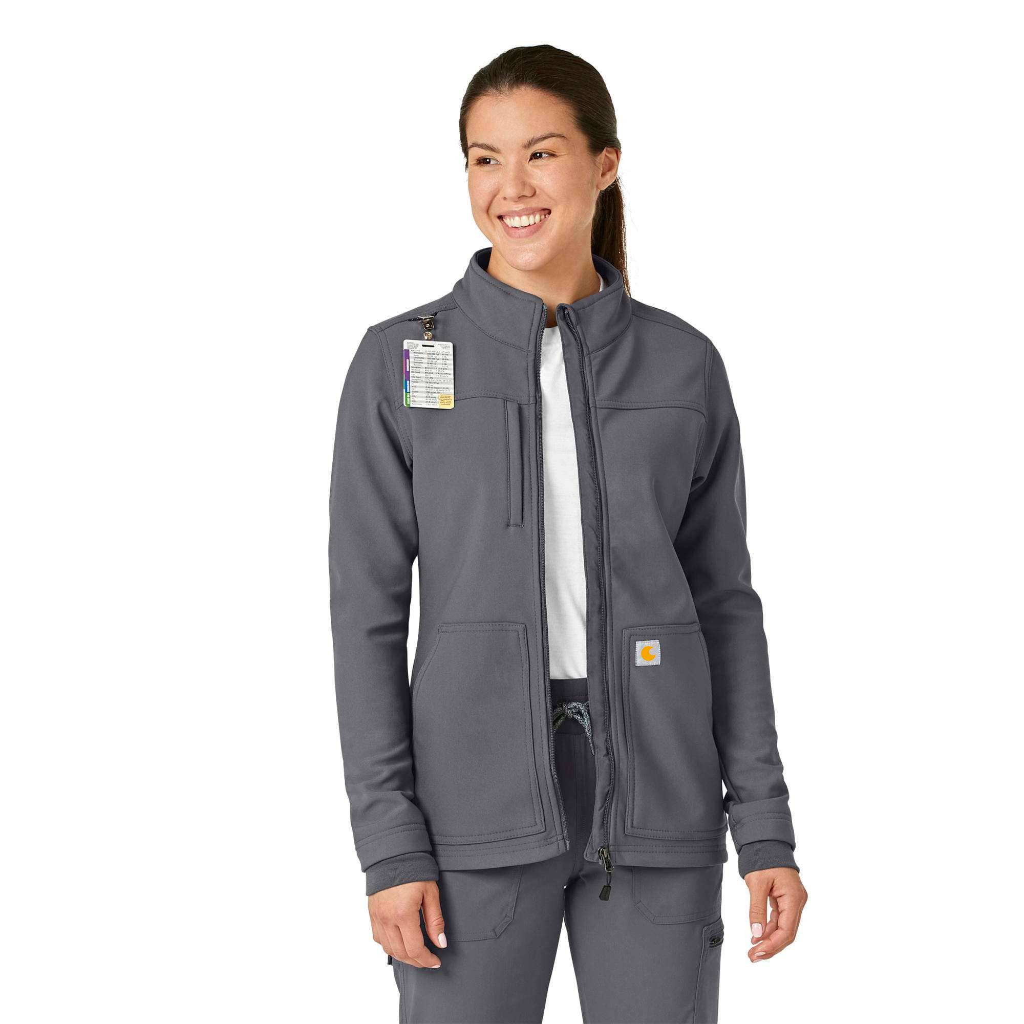 Women's Rugged Flex Peak Bonded Fleece Scrub Jacket