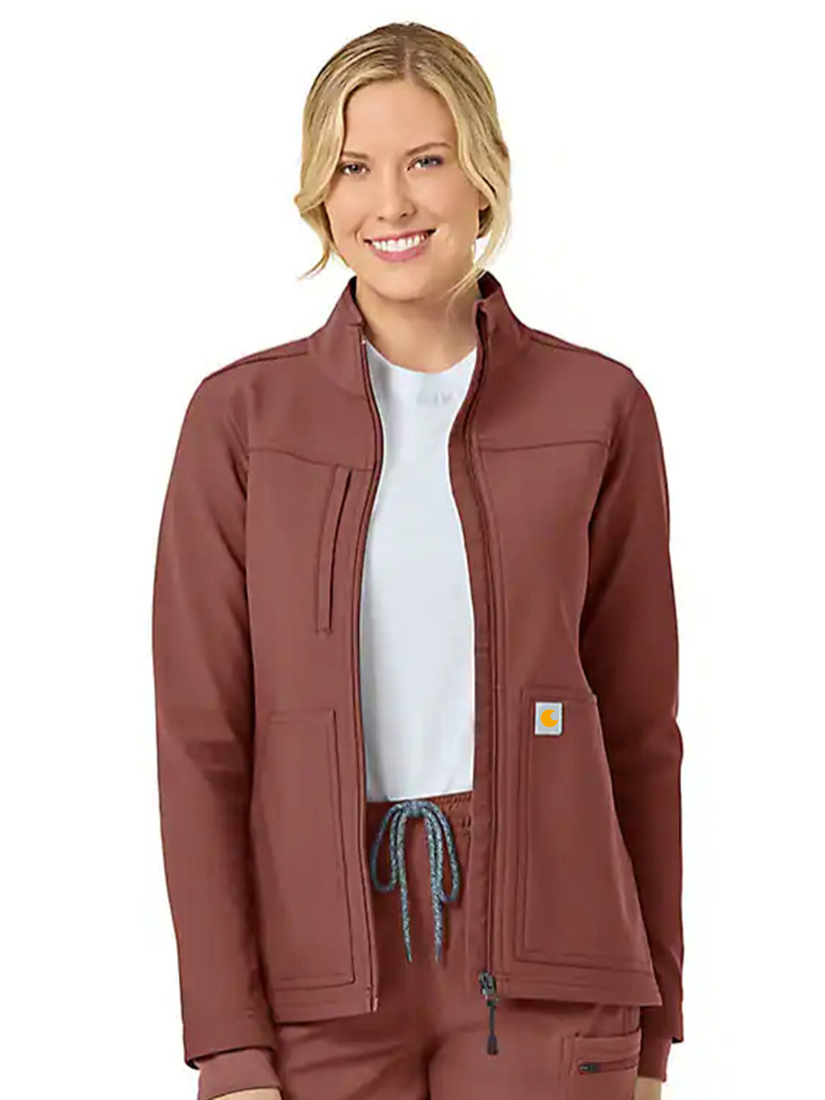 Women's Rugged Flex Peak Bonded Fleece Scrub Jacket