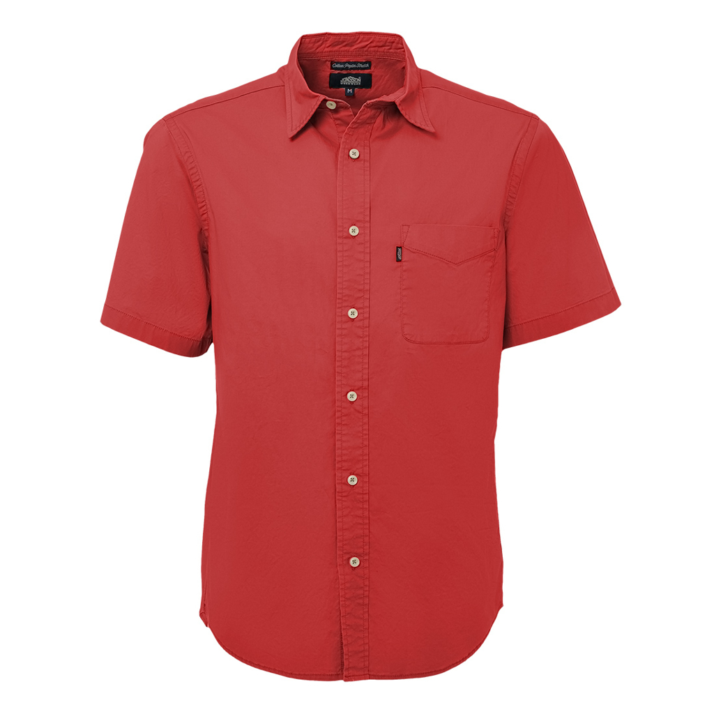 Cotton Poplin Stretch Short Sleeve Shirt