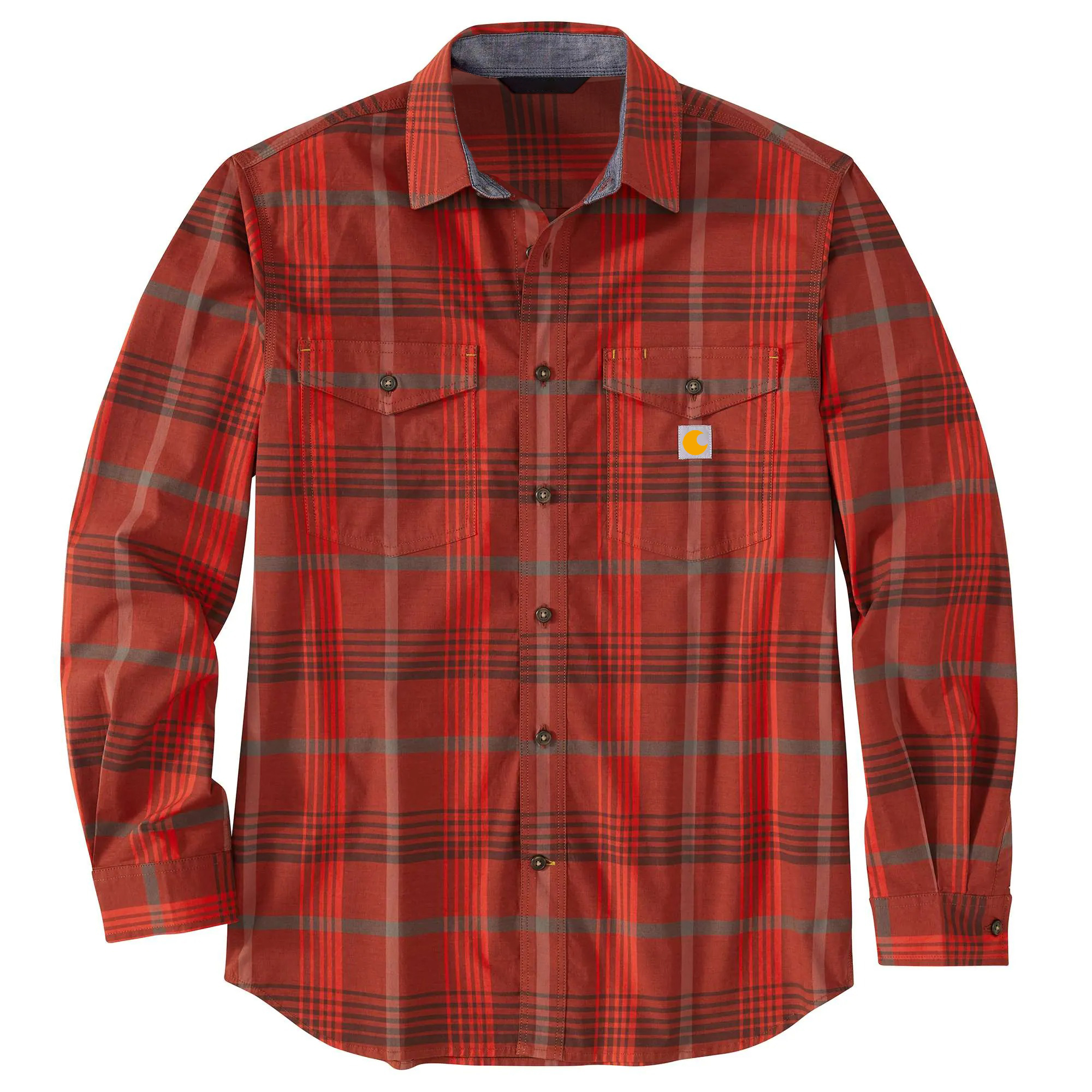 Rugged Flex Relaxed Fit Lightweight Long-Sleeve Plaid Shirt