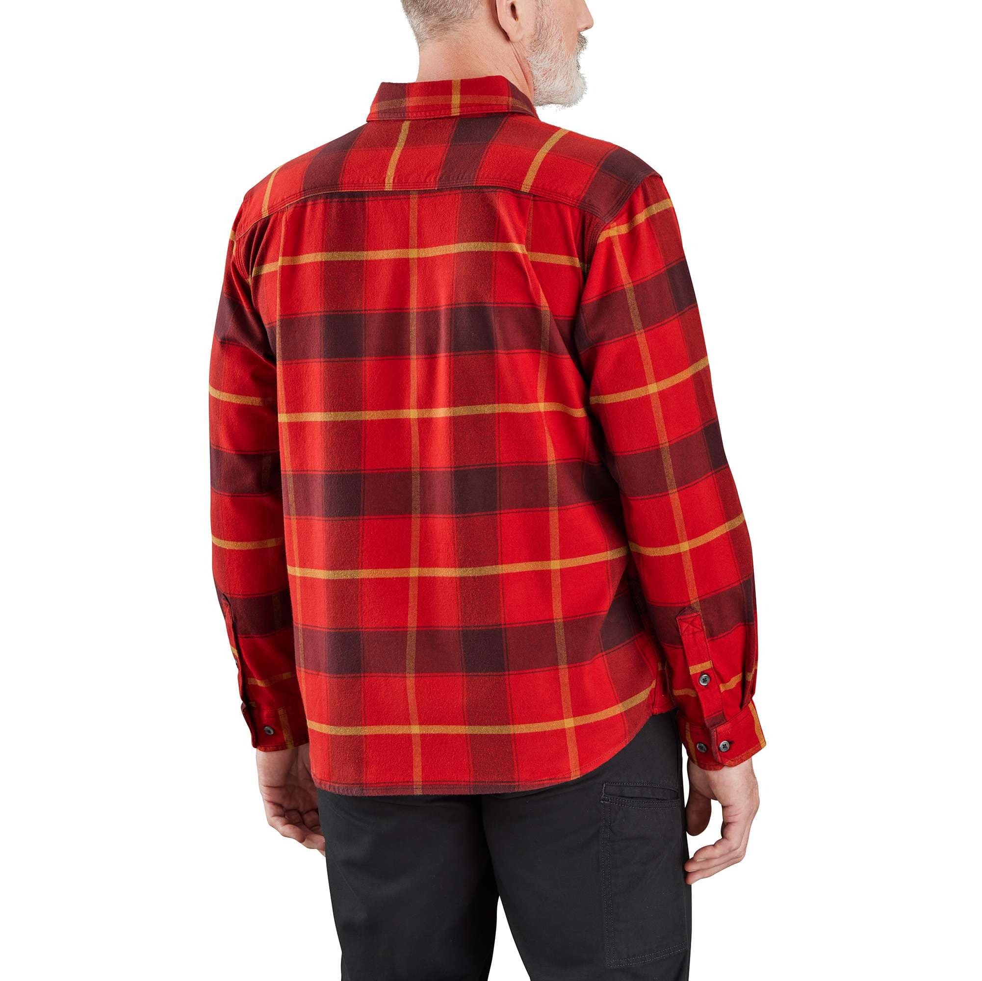 Rugged Flex Relaxed Fit Midweight Flannel Long-Sleeve Plaid Shirt