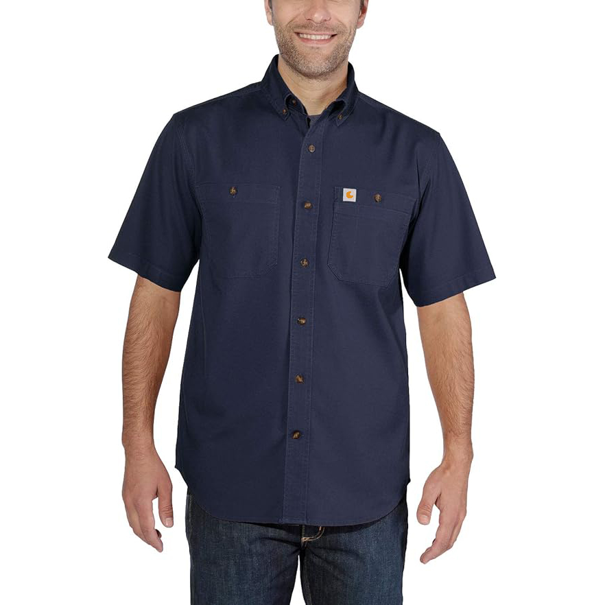 Men's Rugged Flex Relaxed Fit Midweight Canvas Short-Sleeve Shirt