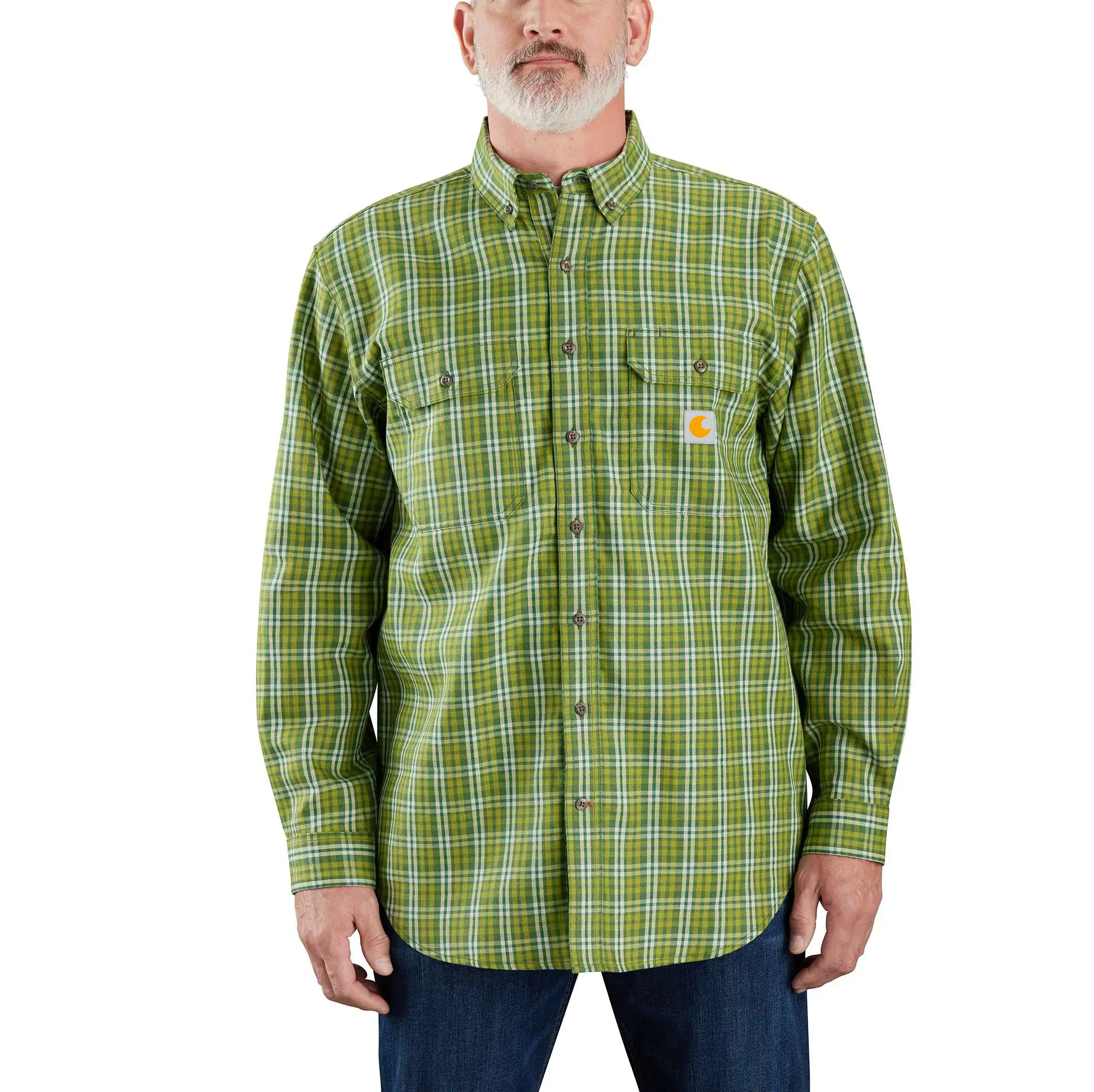 Flame Resistant Force Rugged Flex Loose Fit Twill Long-Sleeve Plaid Shirt