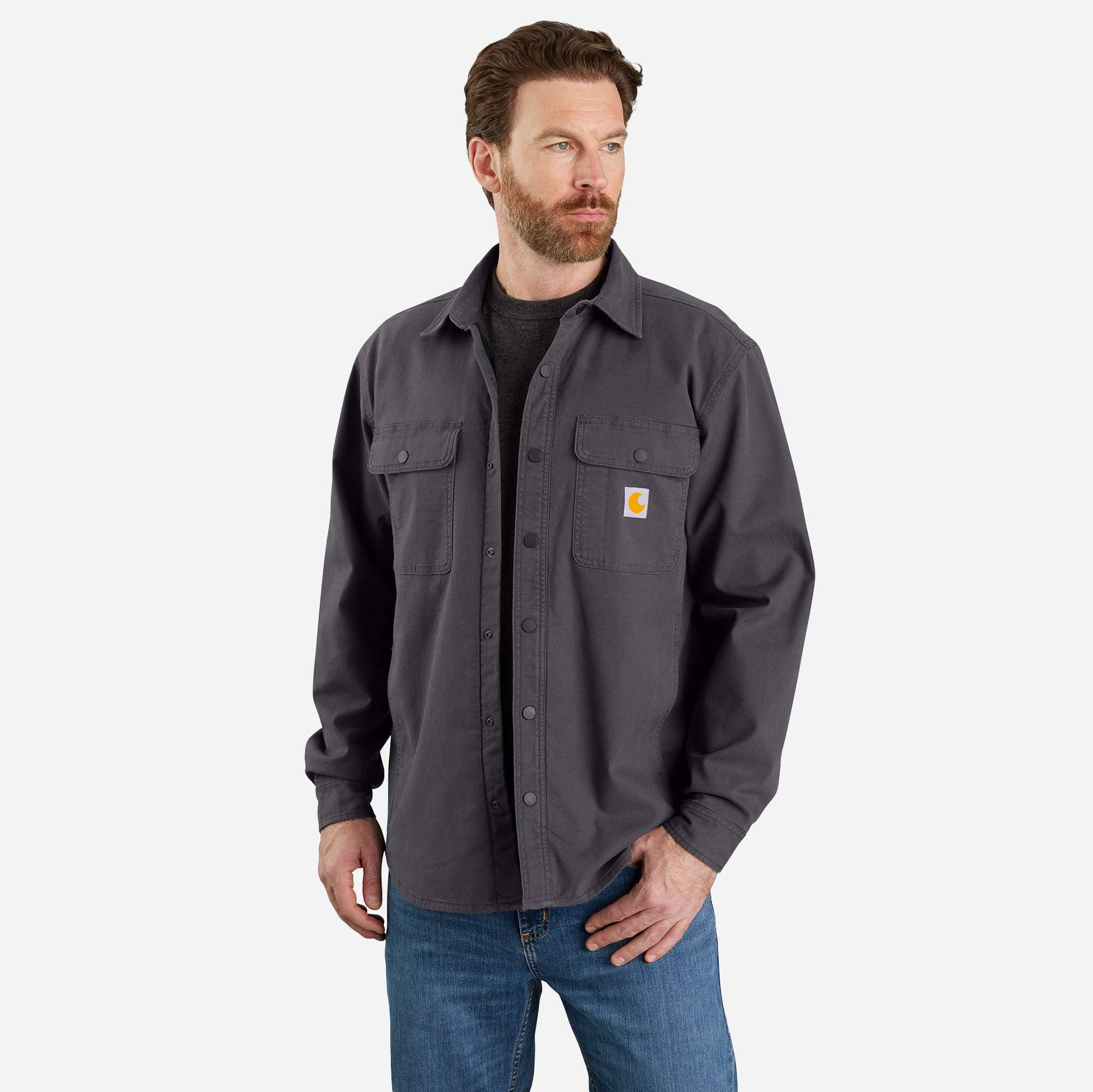 Rugged Flex Relaxed Fit Canvas Fleece-Lined Shirt Jac