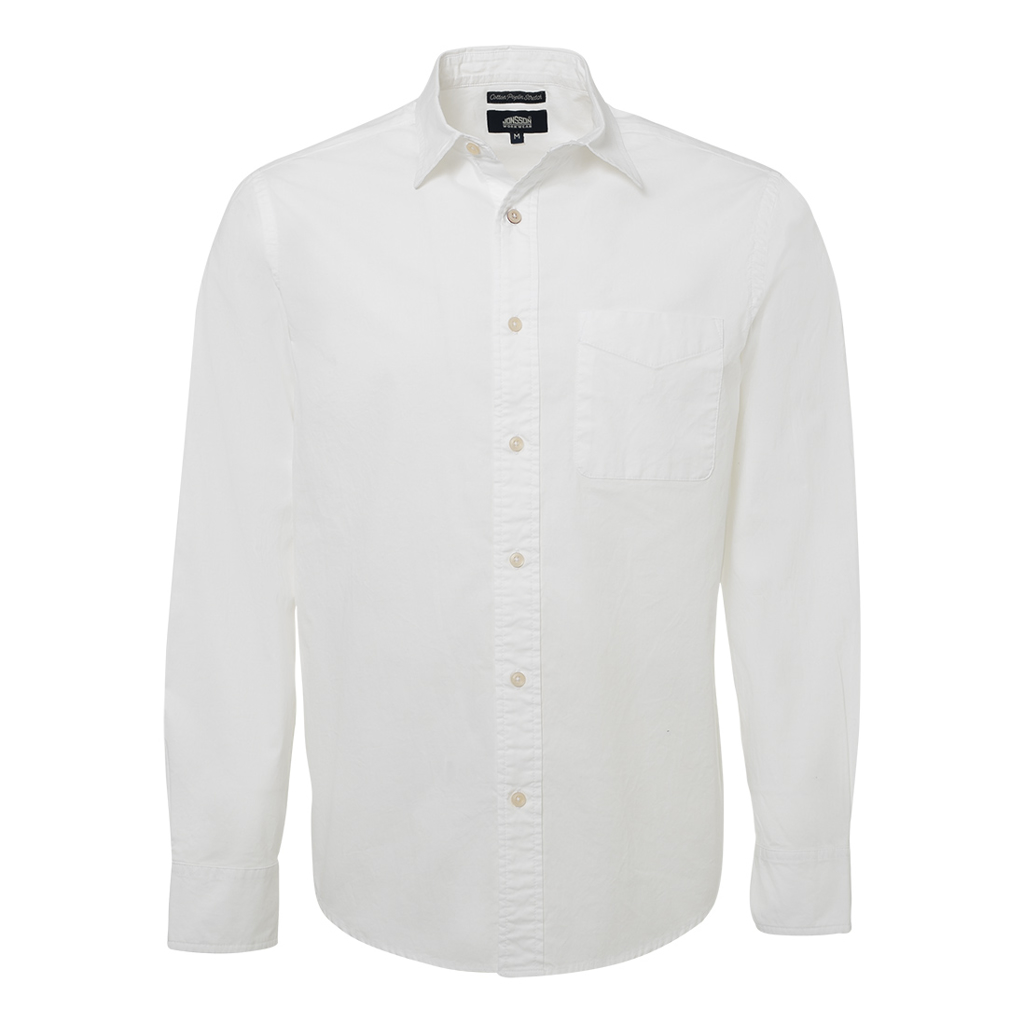 Cotton Poplin Stretch Long Sleeve Shirt