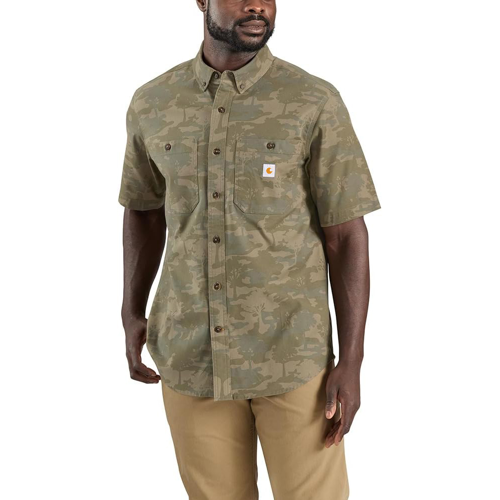 Men's Rugged Flex Relaxed Fit Midweight Canvas Short-Sleeve Shirt