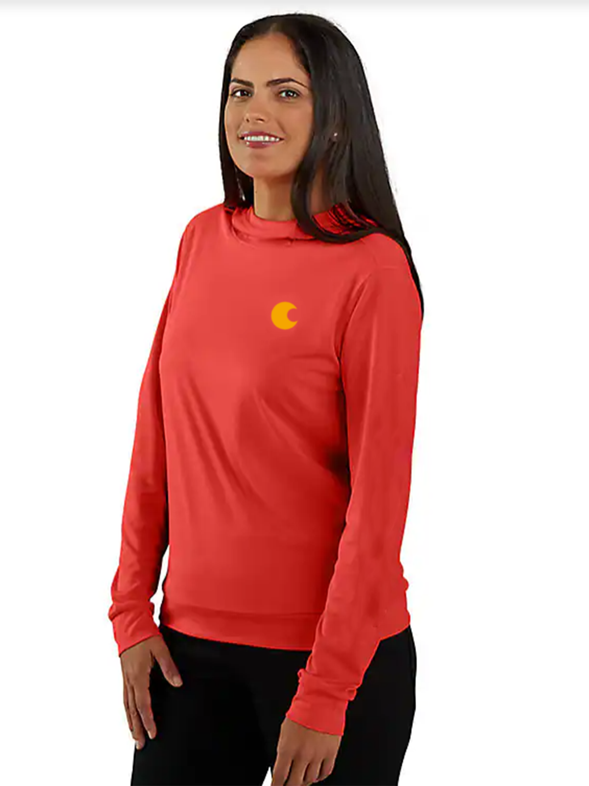 Women's Relaxed Fit Lightweight Long-Sleeve Hooded Graphic T-Shirt