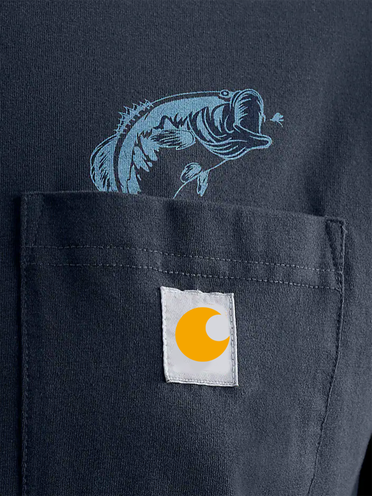 Relaxed Fit Lightweight Short-Sleeve Pocket Fish Graphic T-Shirt