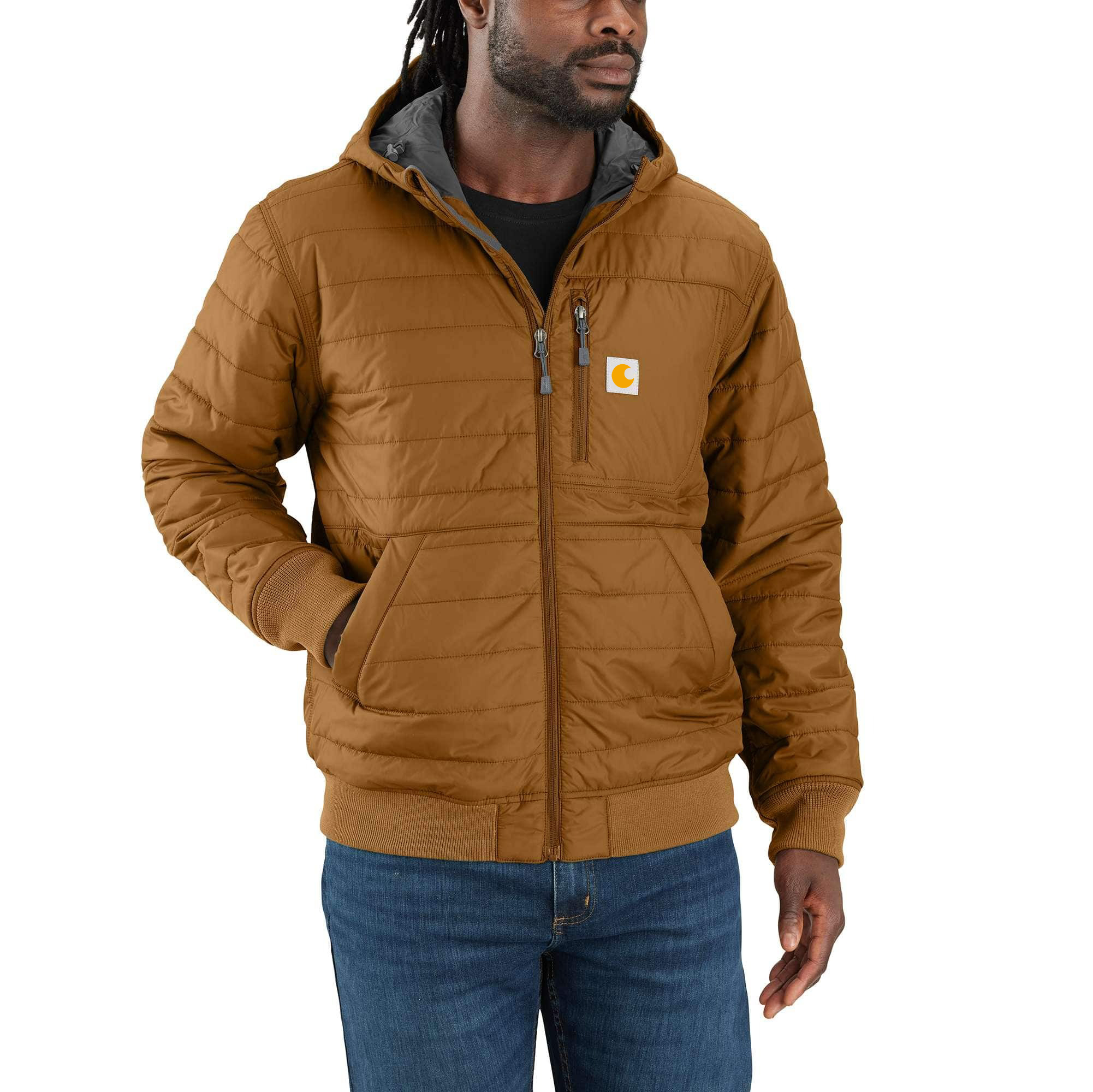 Rain Defender Relaxed Fit Lightweight Insulated Hooded Jacket - 3 Warmest Rating