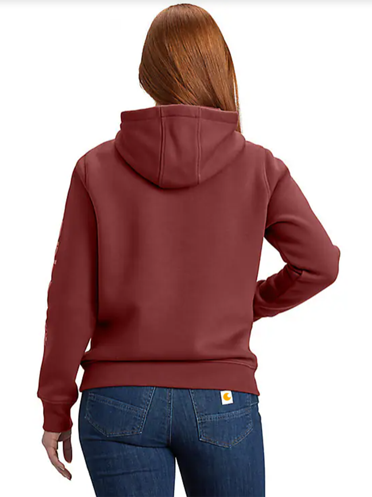 Women's Relaxed Fit Midweight Logo Sleeve Graphic Hoodie
