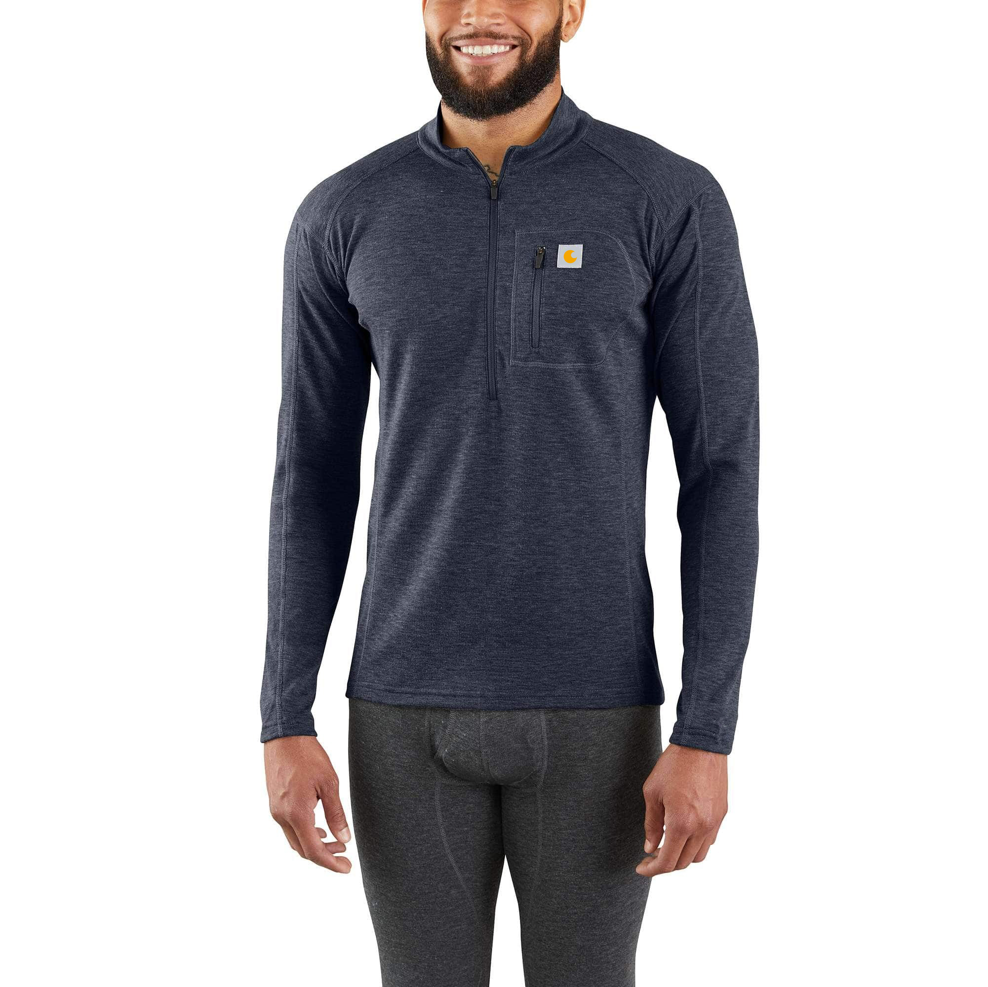Men's Base Layer Quarter-Zip Thermal Top - Heavyweight - Poly-Wool
