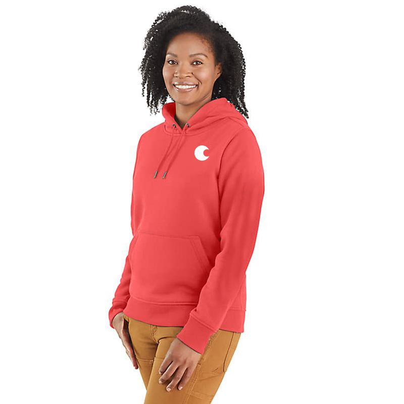 Women's Relaxed Fit Midweight Logo Sleeve Graphic Hoodie