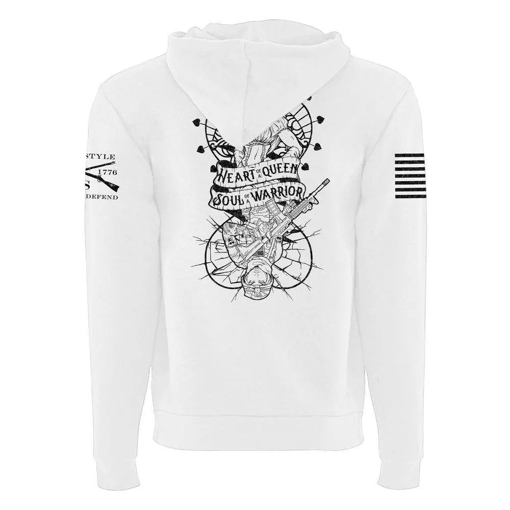 Women's Heart and Soul of a Warrior Full-Zip Hoodie - White