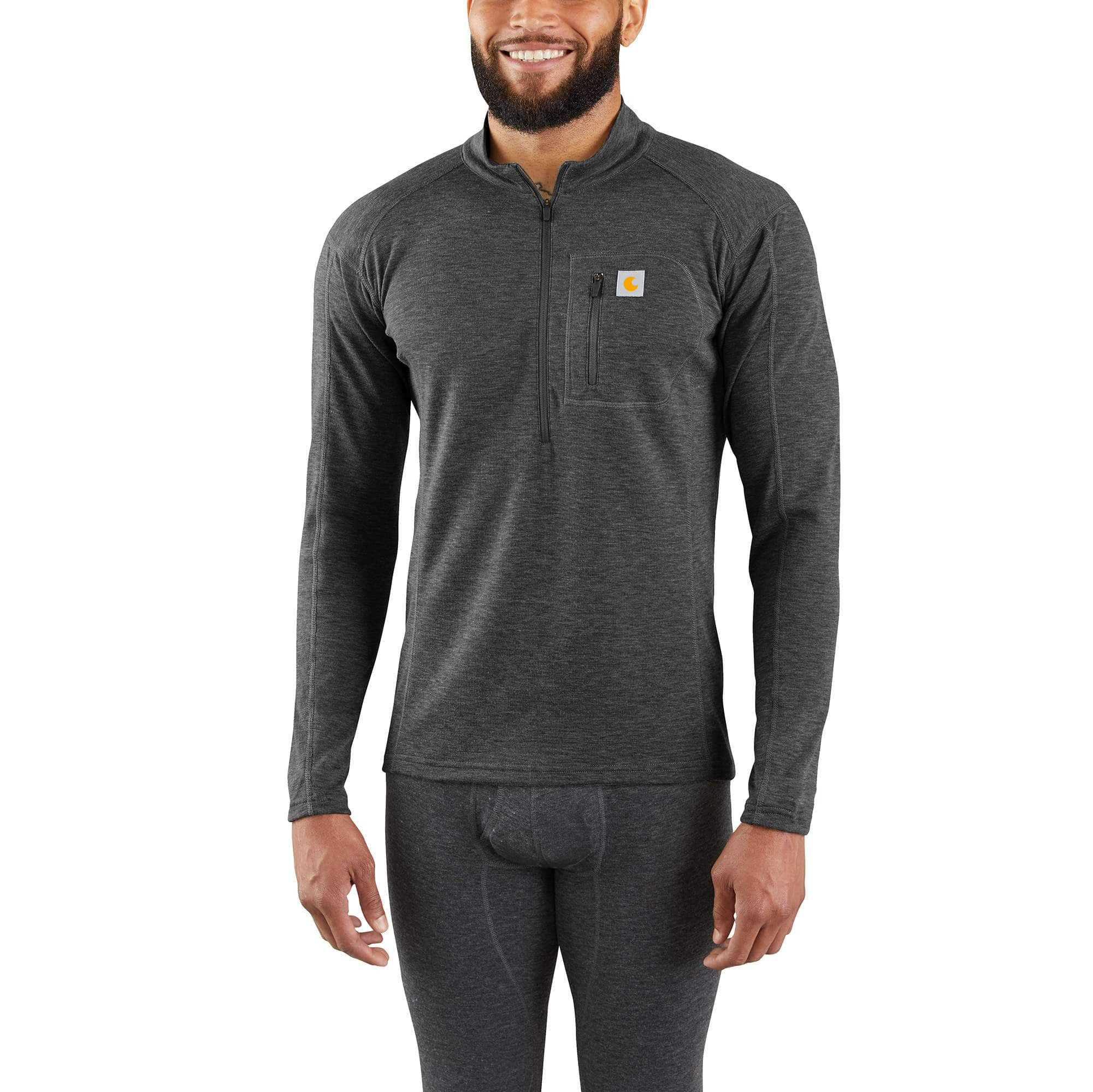 Men's Base Layer Quarter-Zip Thermal Top - Heavyweight - Poly-Wool