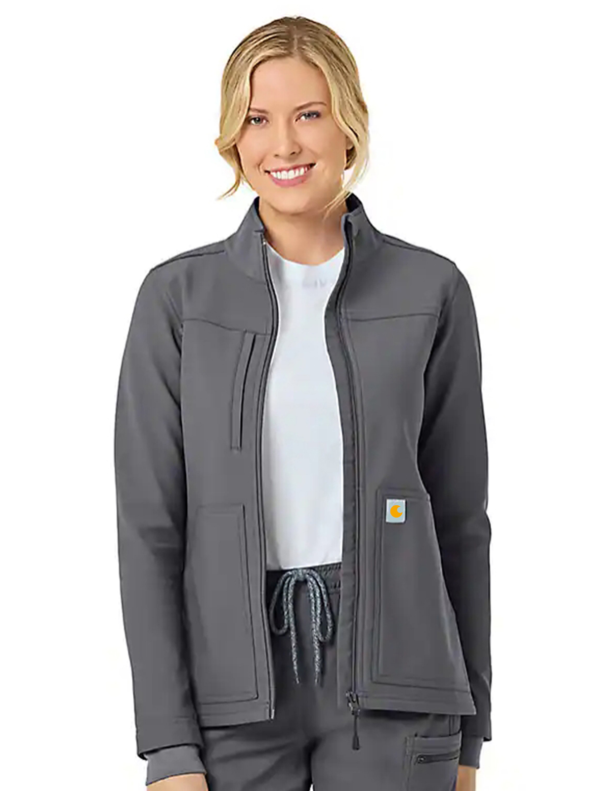 Women's Rugged Flex Peak Bonded Fleece Scrub Jacket
