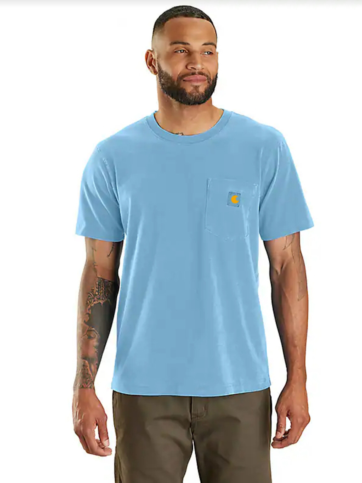 Re-Engineered Relaxed Fit Lightweight Short-Sleeve Garment Dyed Pocket T-Shirt