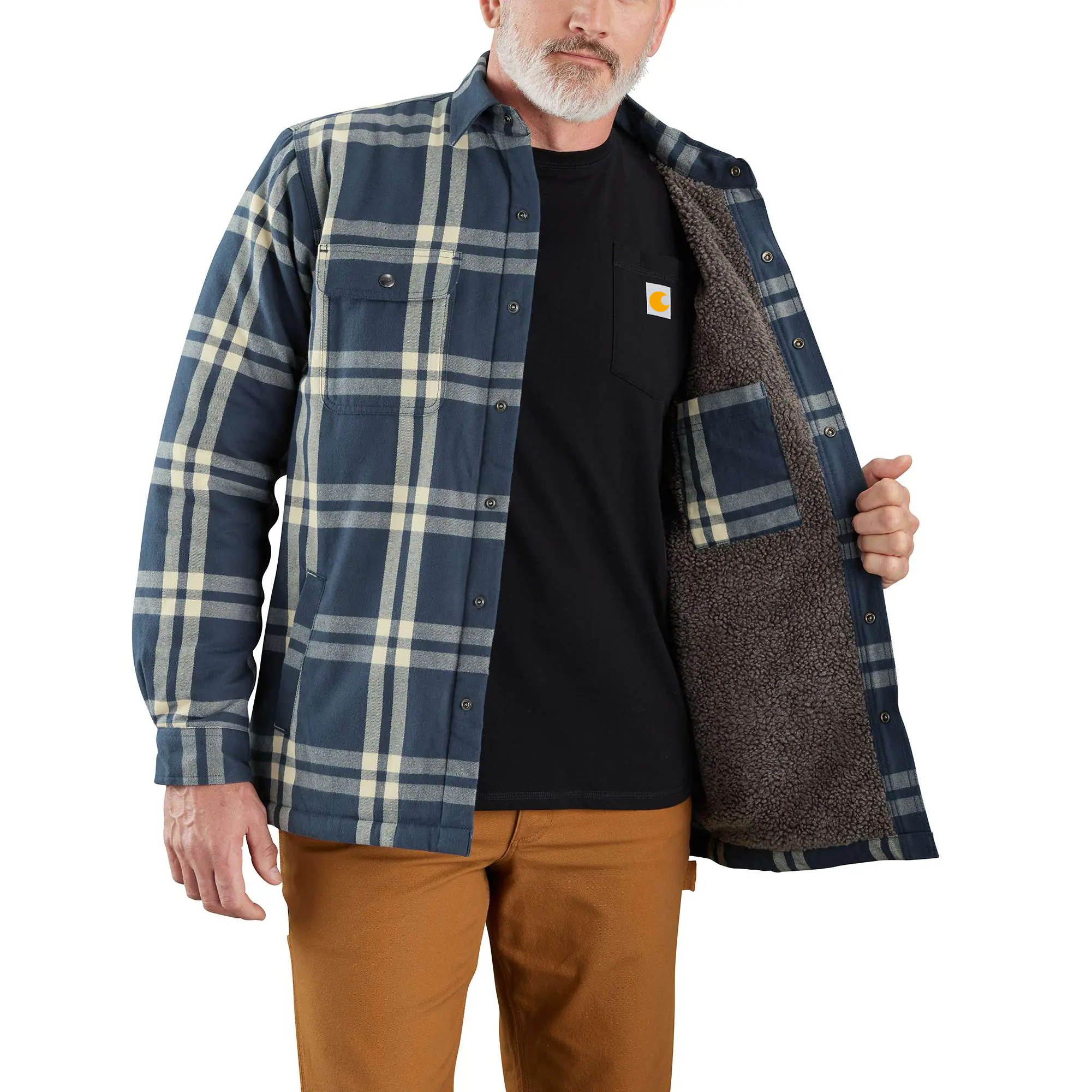 Relaxed Fit Flannel Sherpa-Lined Shirt Jac