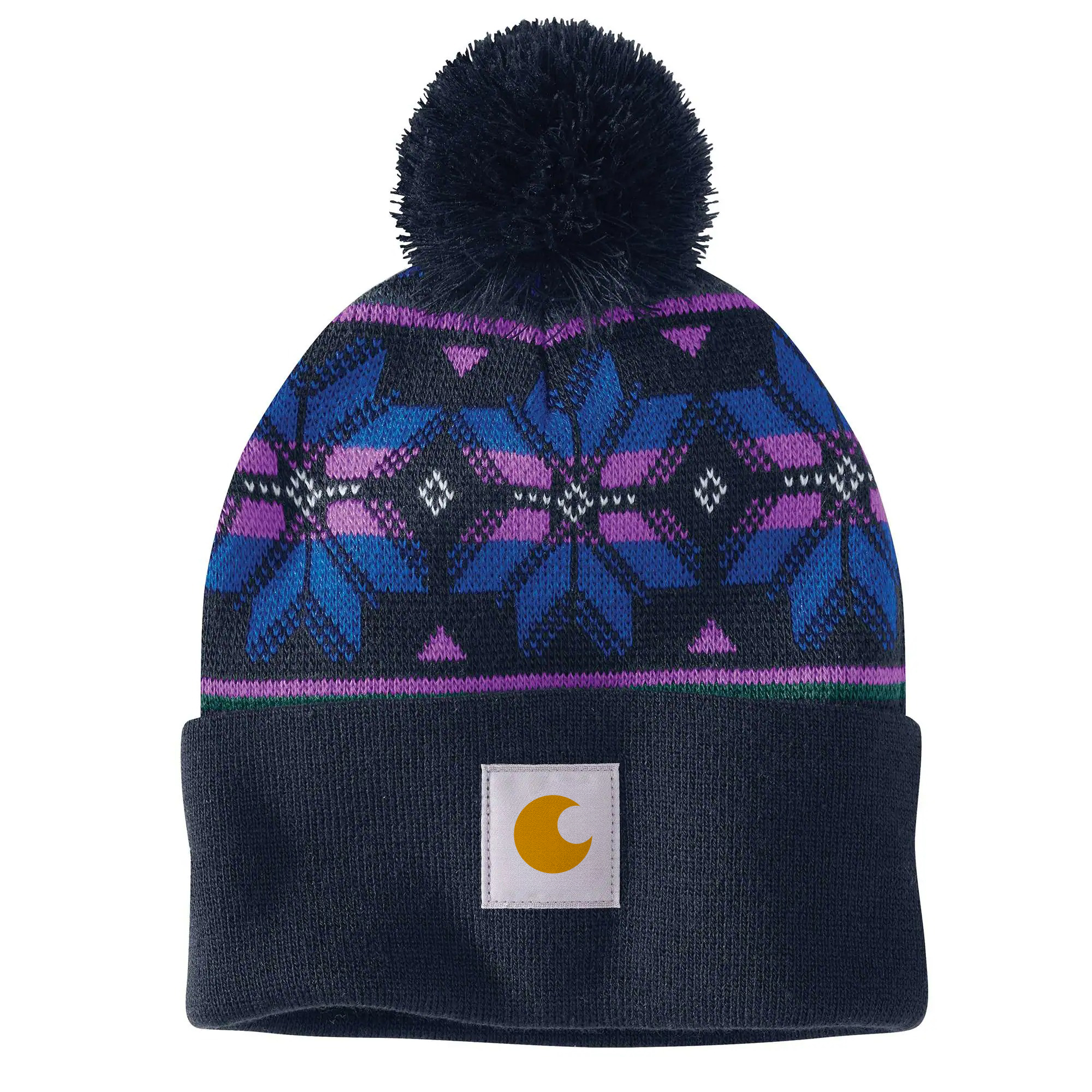 Women's Knit Pom Jacquard Beanie