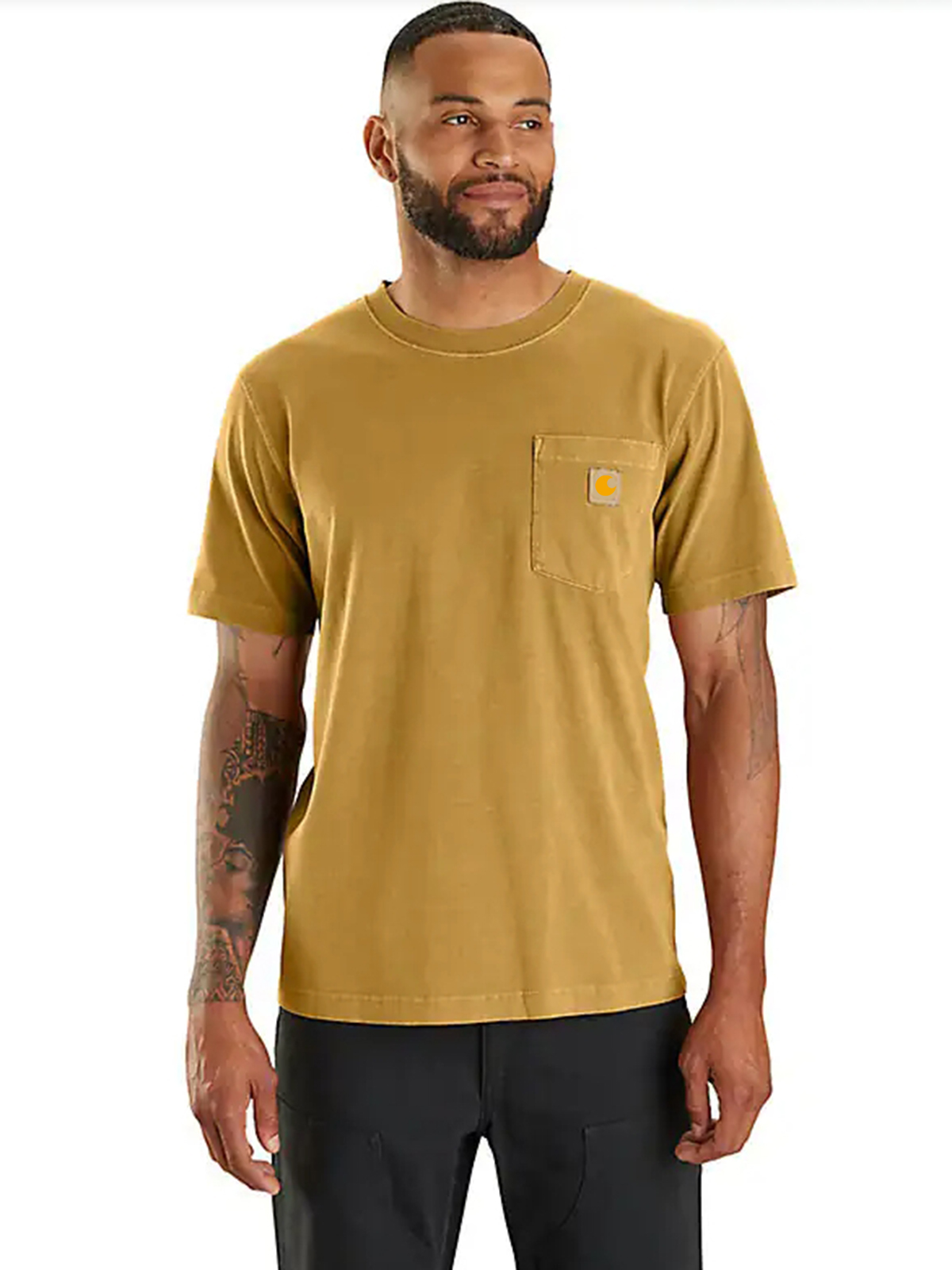 Re-Engineered Relaxed Fit Lightweight Short-Sleeve Garment Dyed Pocket T-Shirt