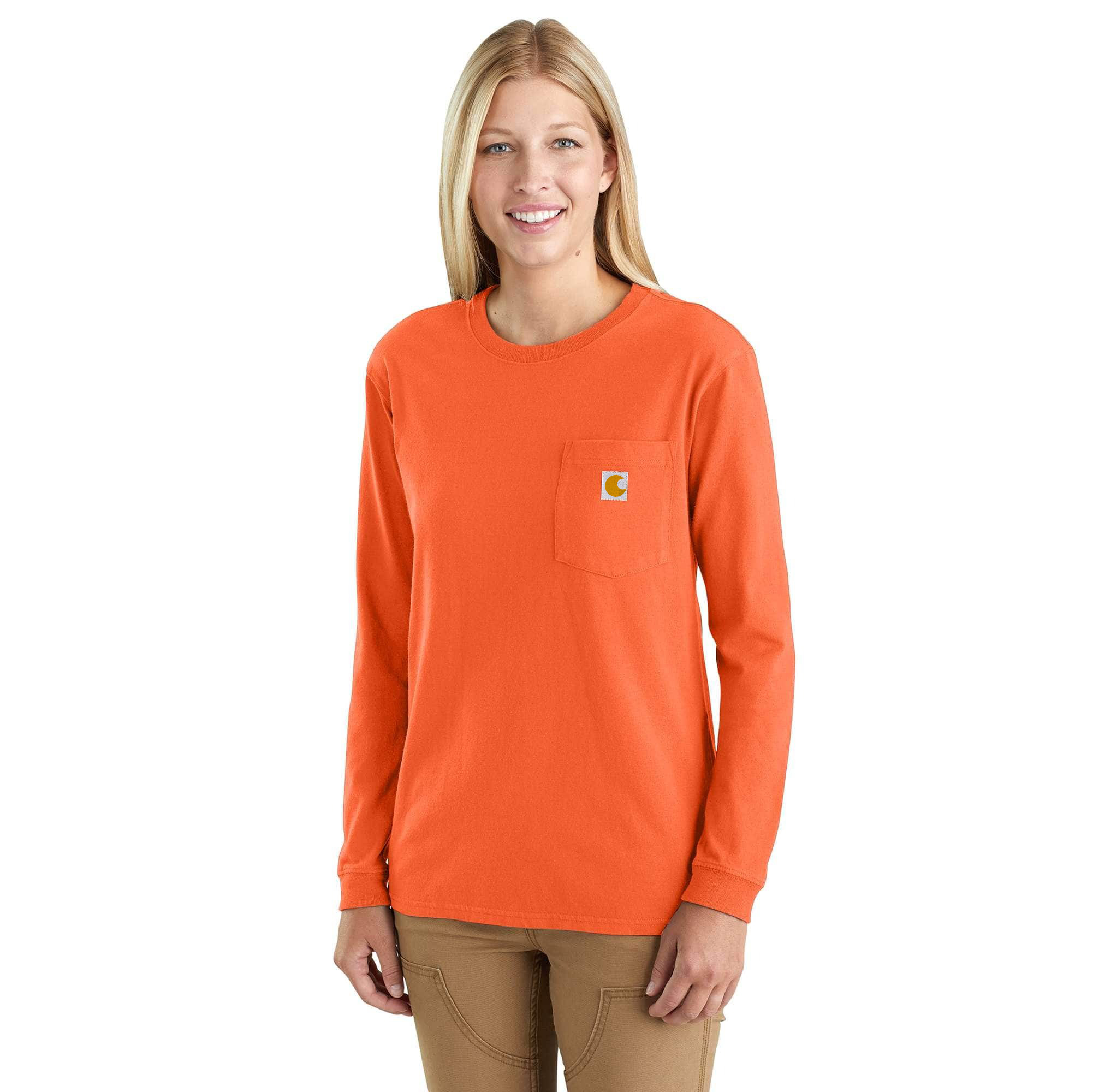 Women's Loose Fit Heavyweight Long-Sleeve Pocket T-Shirt