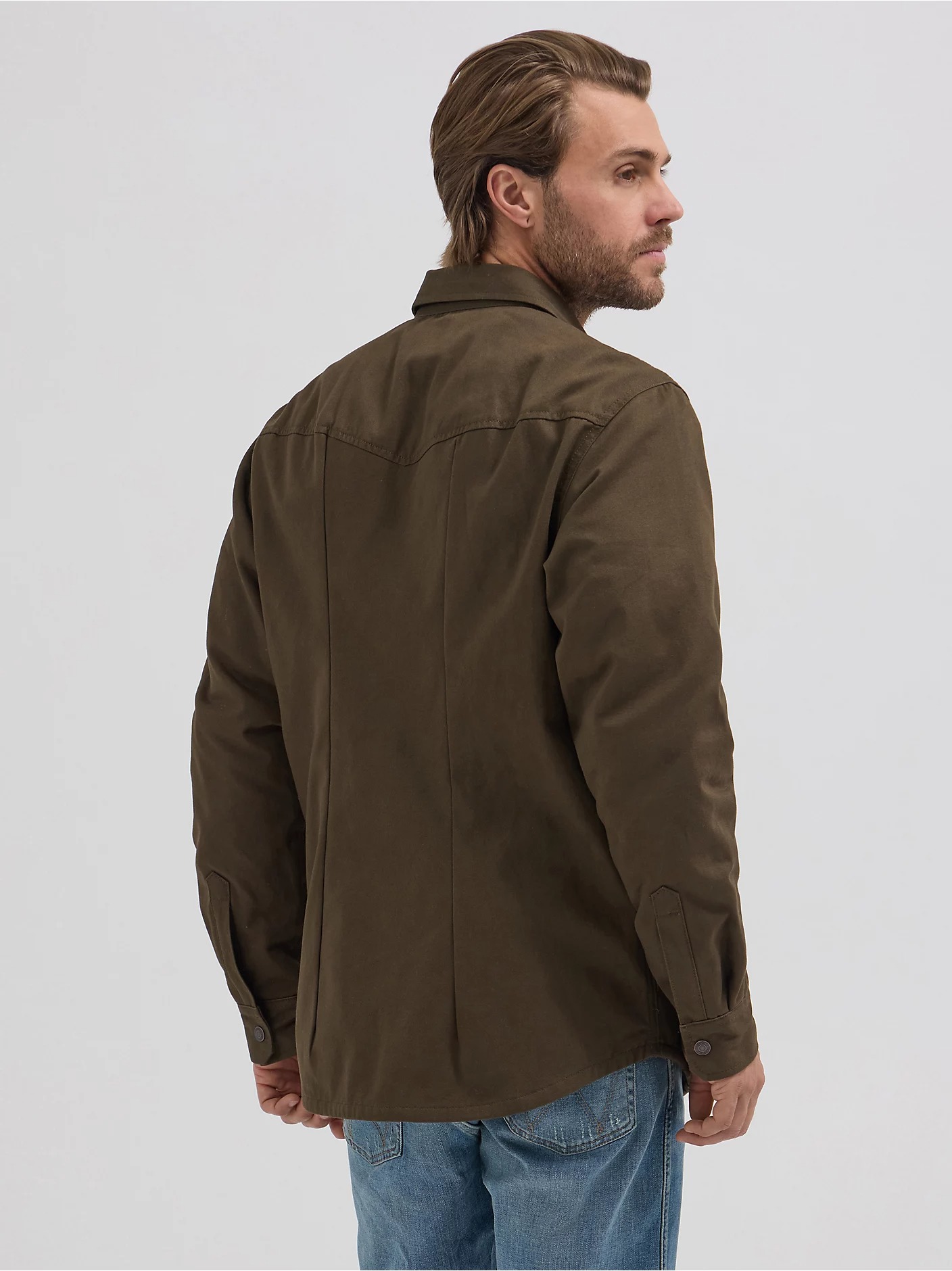 Men's Flannel Lined Twill Shirt Jacket