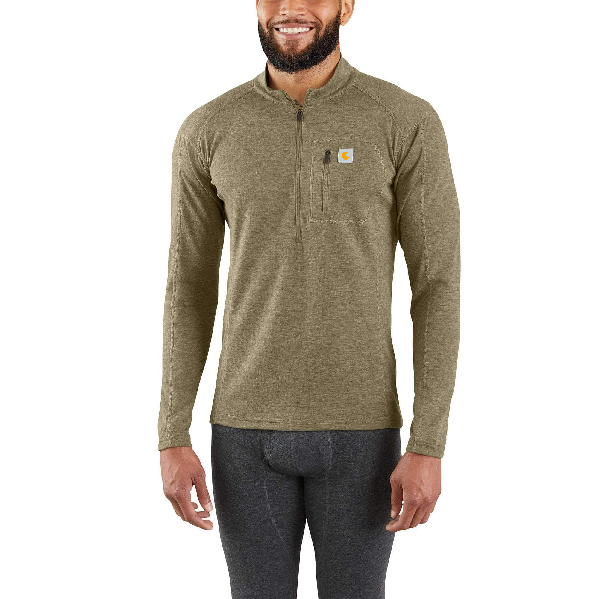 Men's Base Layer Quarter-Zip Thermal Top - Heavyweight - Poly-Wool