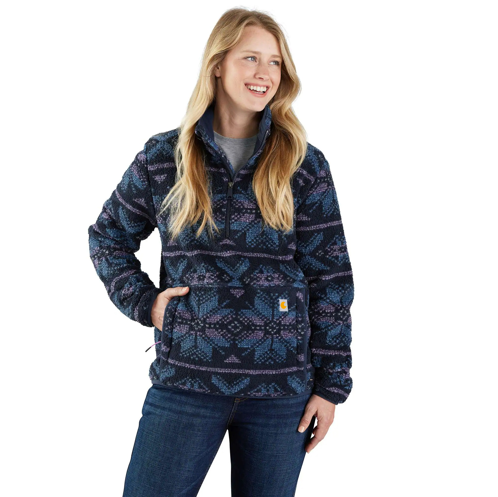 Women's Loose Fit Fleece Pullover - 3 Warmest Rating
