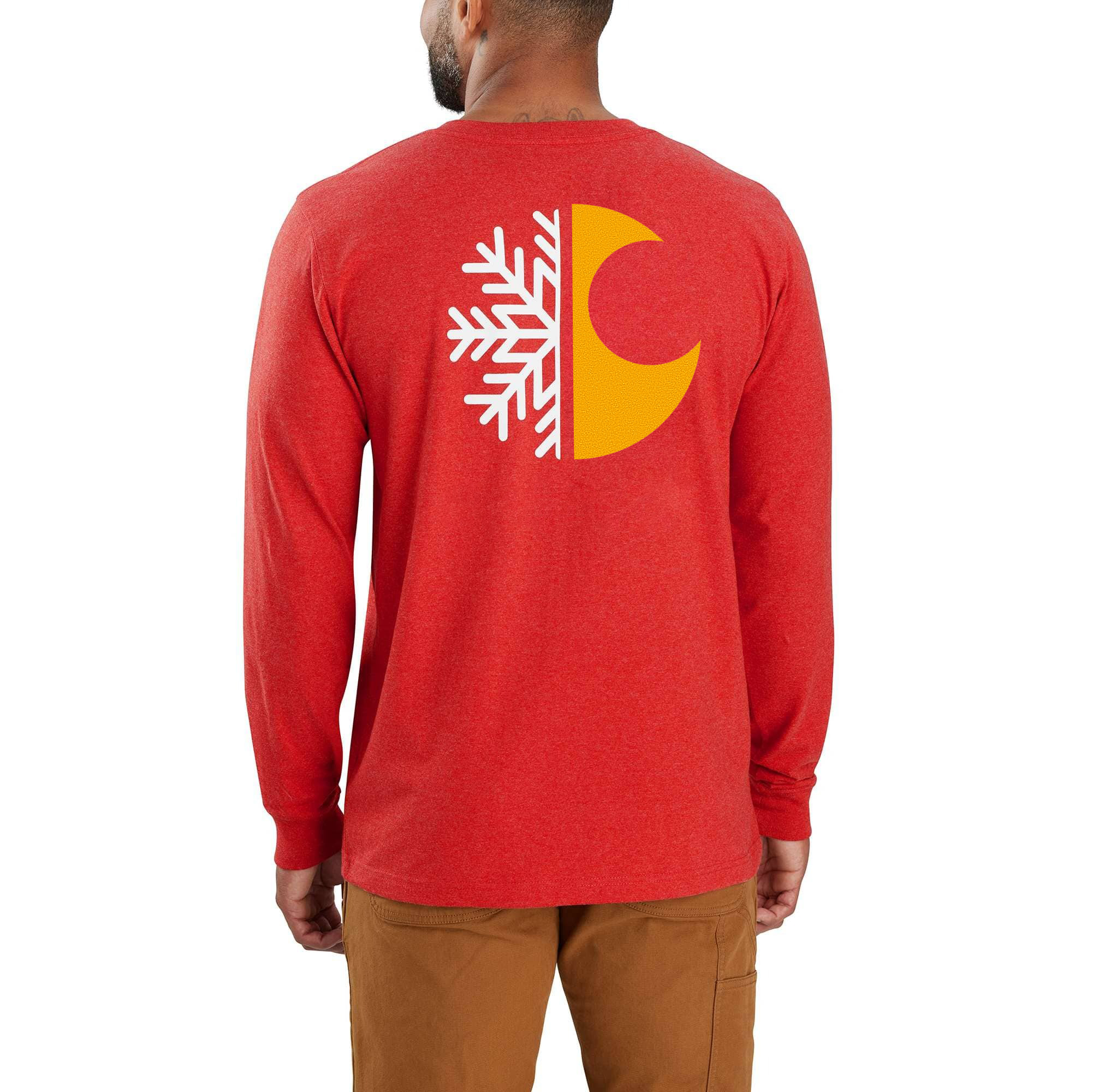 Relaxed Fit Heavyweight Long-Sleeve Pocket Snow Graphic T-Shirt