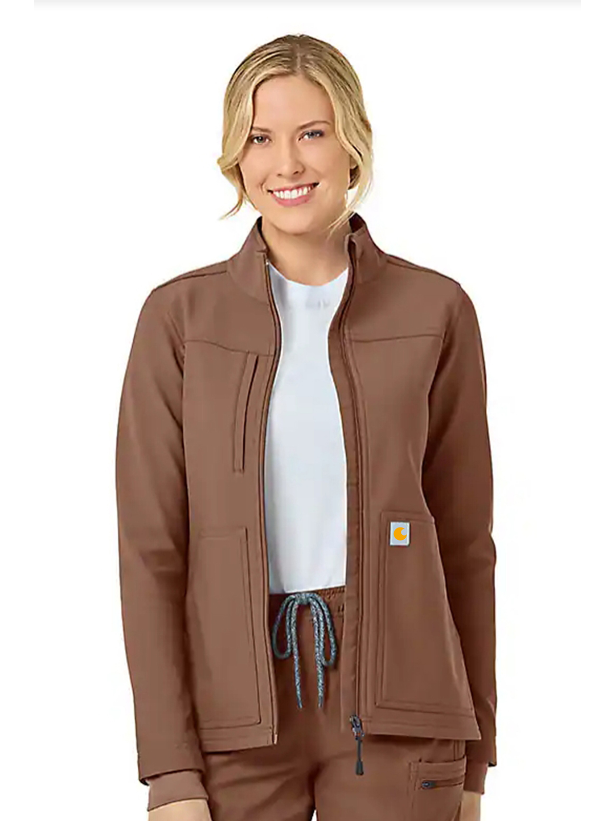 Women's Rugged Flex Peak Bonded Fleece Scrub Jacket