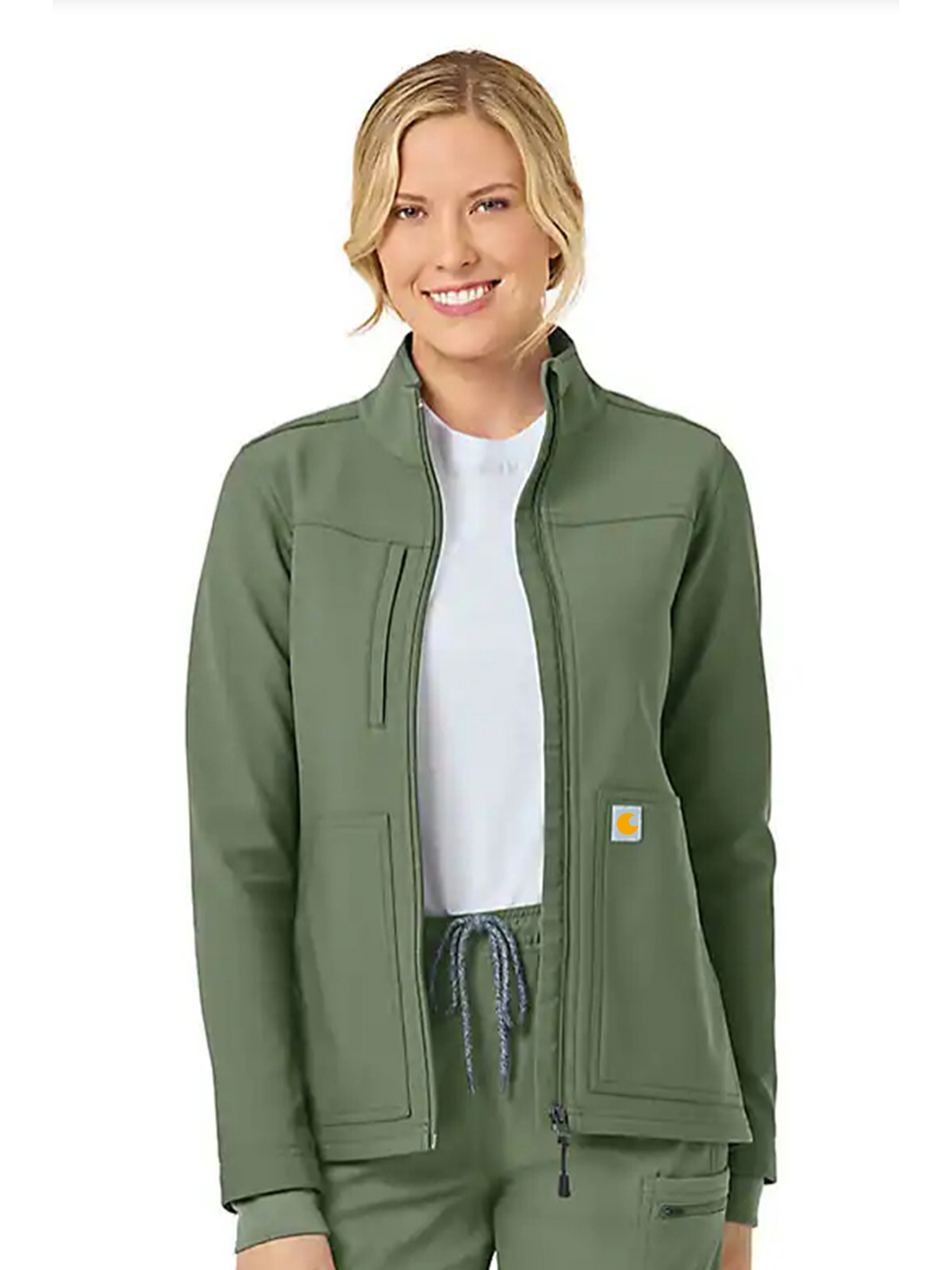 Women's Rugged Flex Peak Bonded Fleece Scrub Jacket