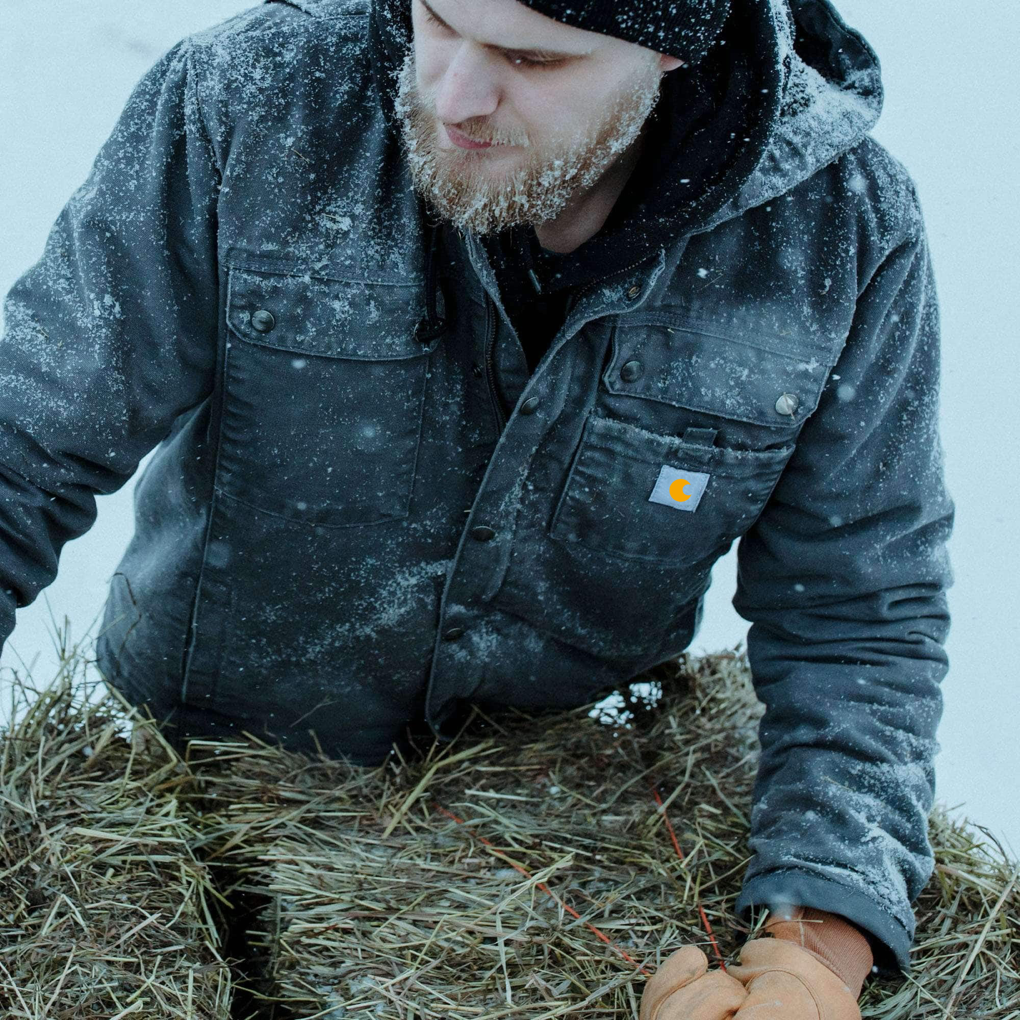 Men's Sherpa-Lined Utility Jacket - Relaxed Fit - Washed Duck