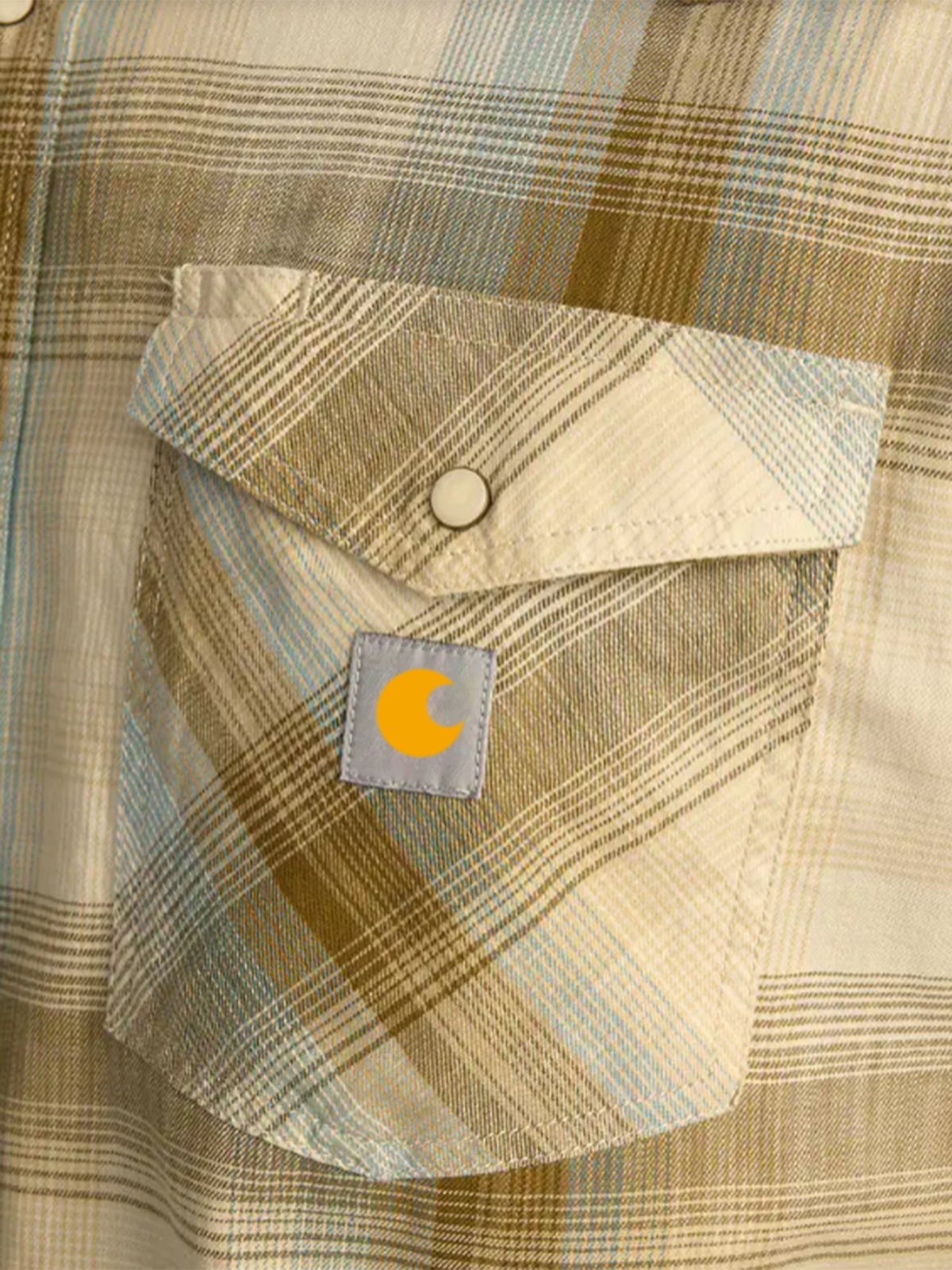 Relaxed Fit Lightweight Long-Sleeve Snap-Front Plaid Shirt