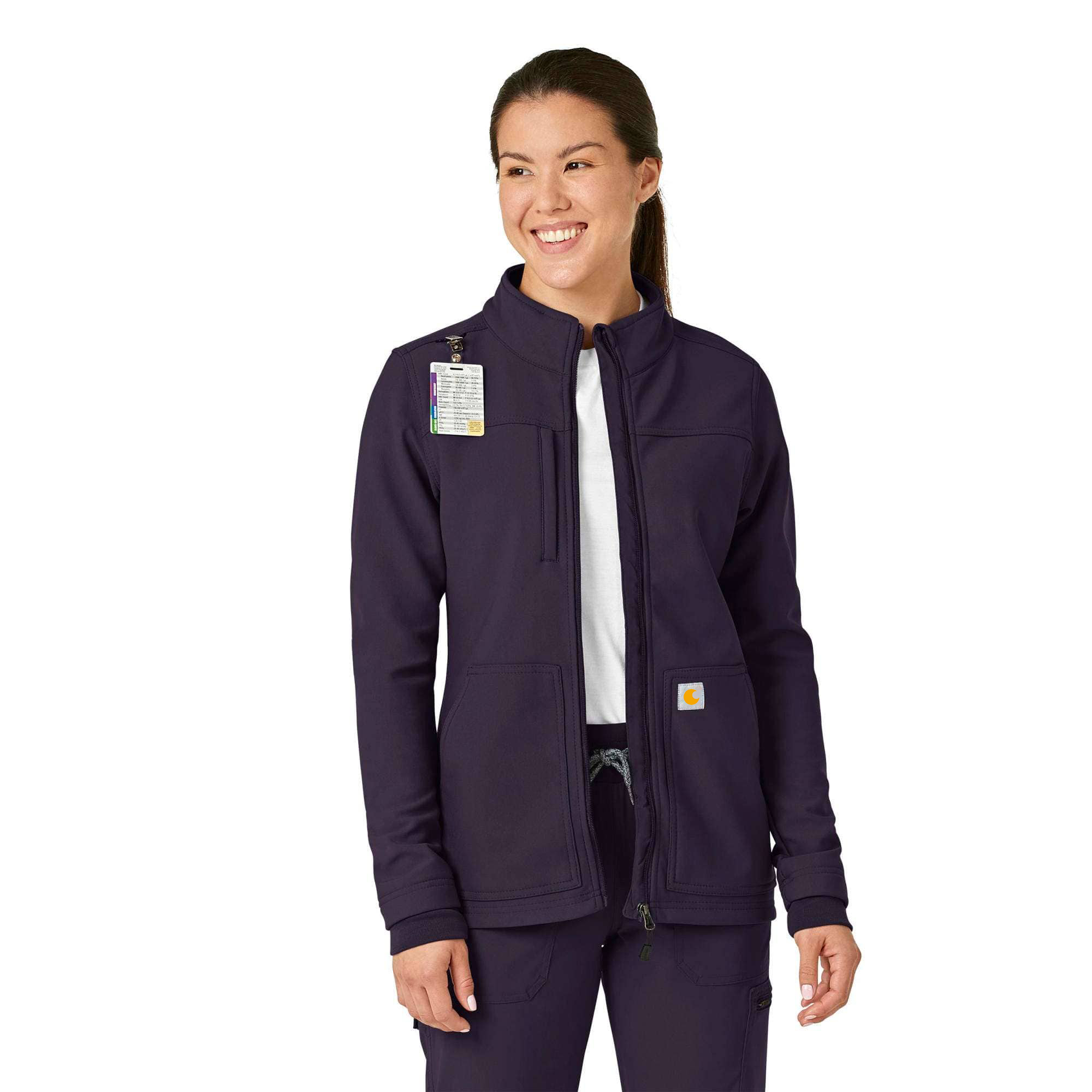 Women's Rugged Flex Peak Bonded Fleece Scrub Jacket