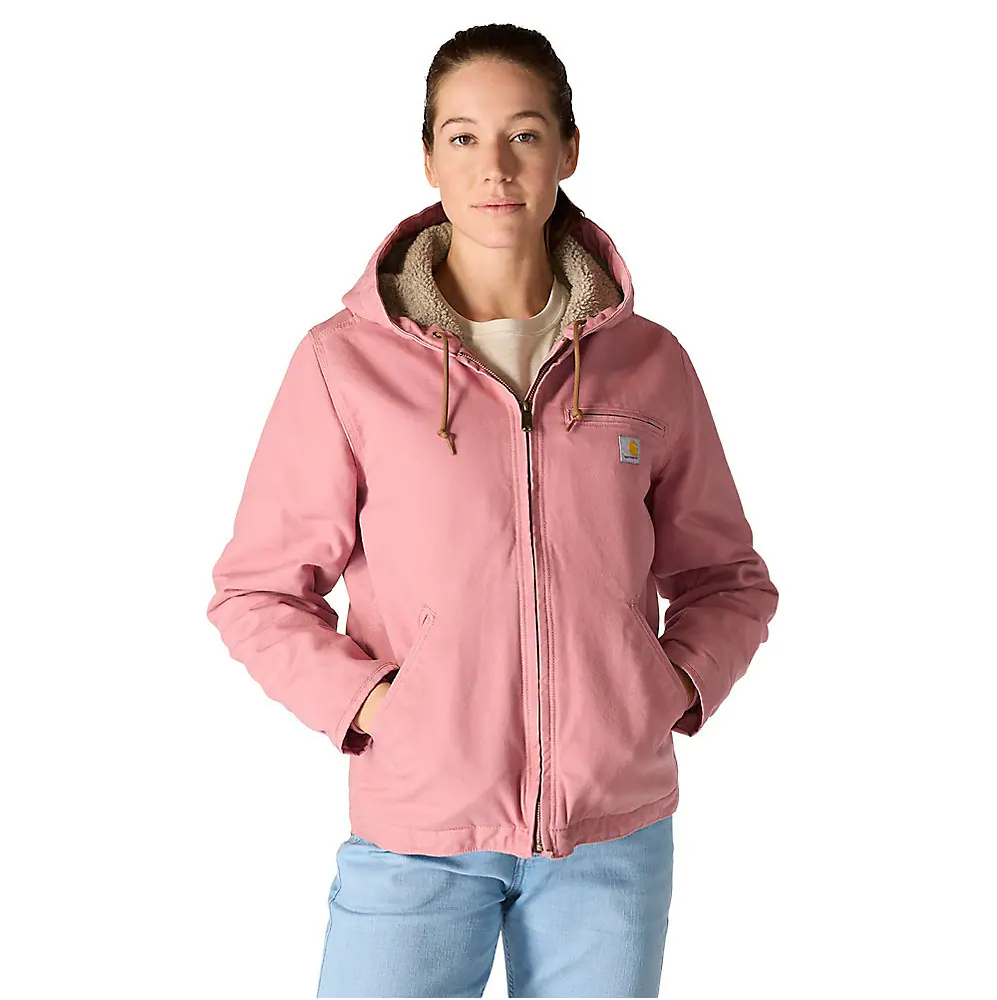Women's Sherpa Lined Jacket - Loose Fit - Washed Duck - 3 Warmest Rating