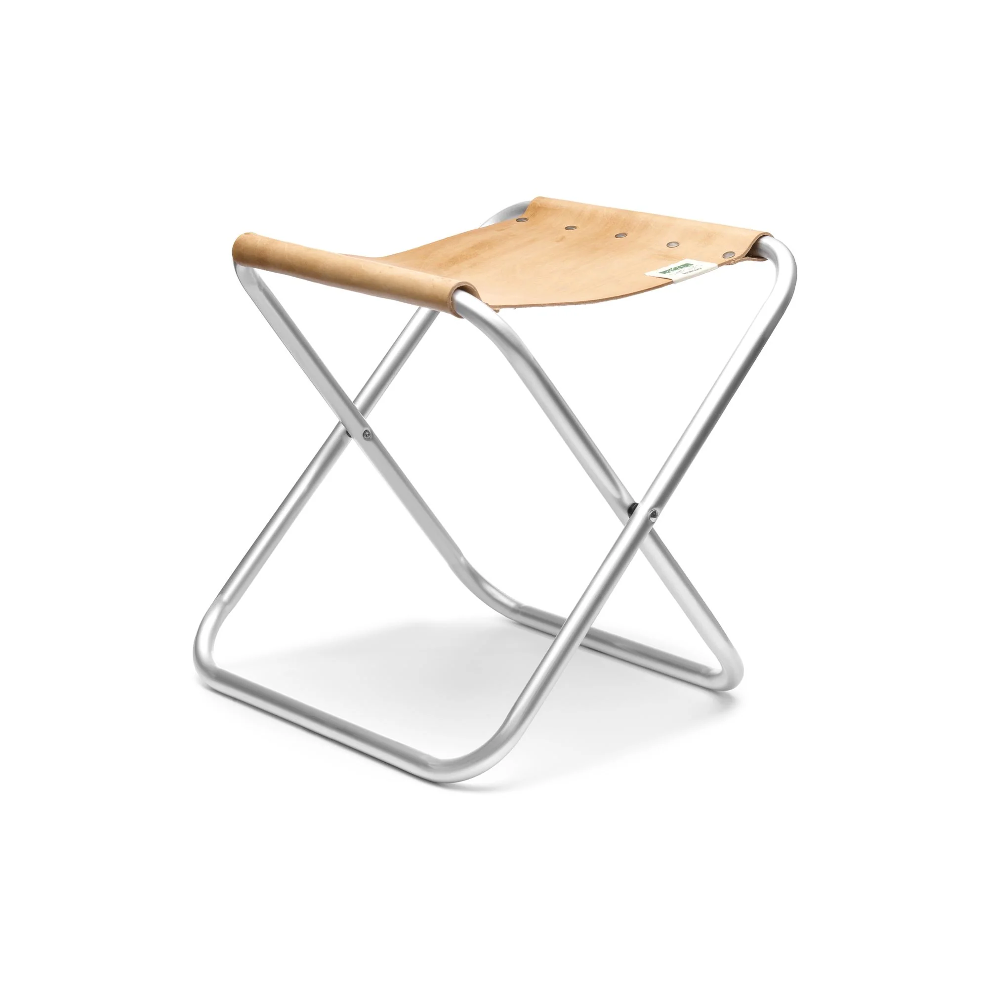 LYMAN - CAMP ACCESSORIES - Foldable Chair - Unisex - BROWN LEATHER-SILVER  METAL