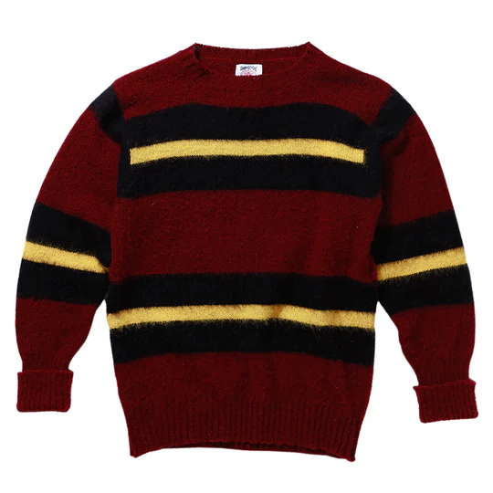 J. Press Shaggy Dog Sweater Bordeaux/Blue/Yellow