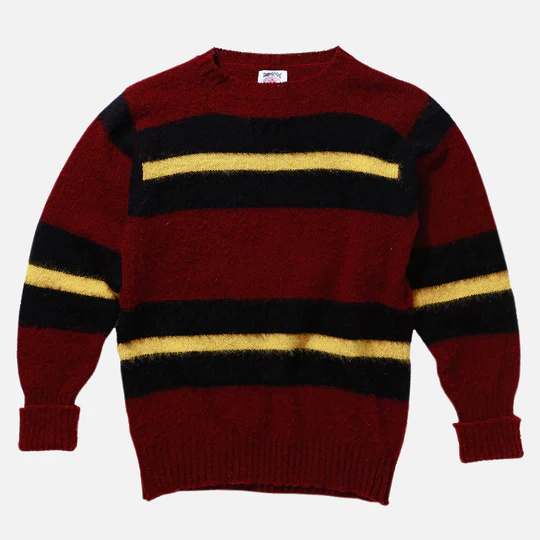 J. Press Shaggy Dog Sweater Bordeaux/Blue/Yellow