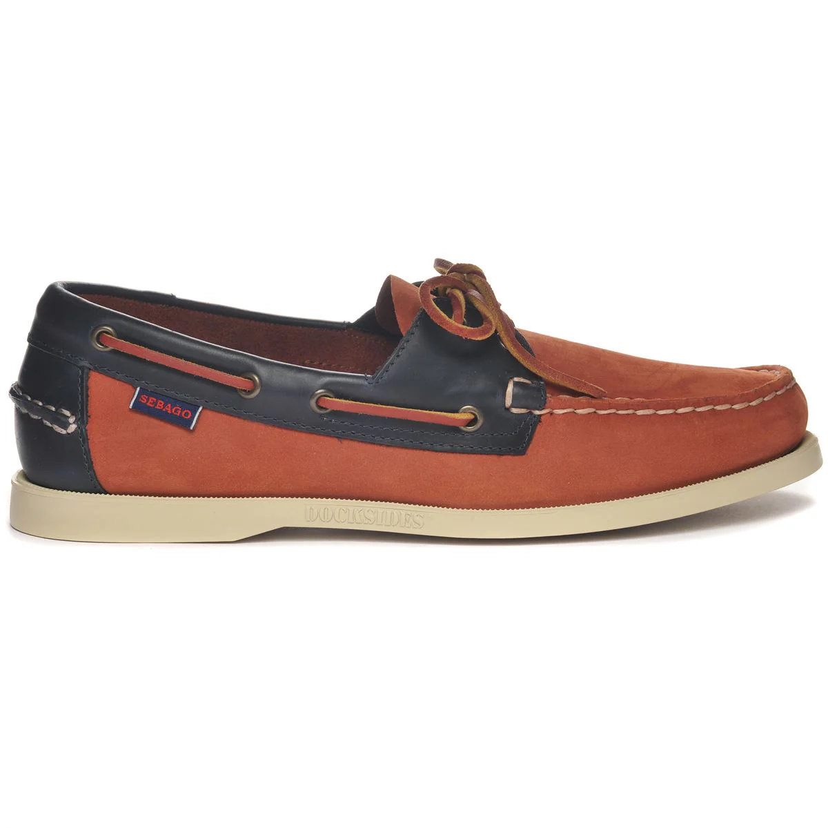 Docksides Portland Nubuck Waxy - Coral / Blue Navy