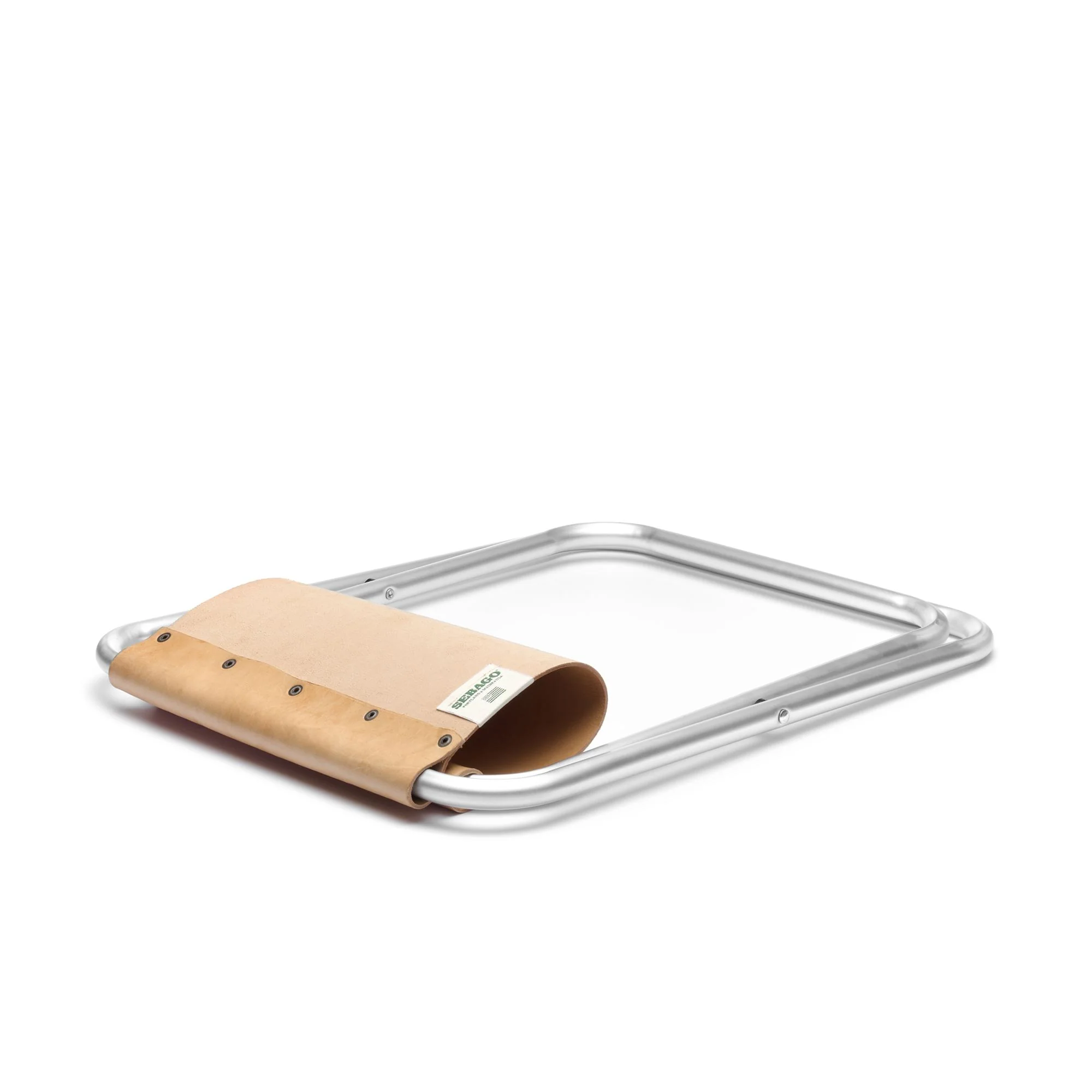 LYMAN - CAMP ACCESSORIES - Foldable Chair - Unisex - BROWN LEATHER-SILVER  METAL