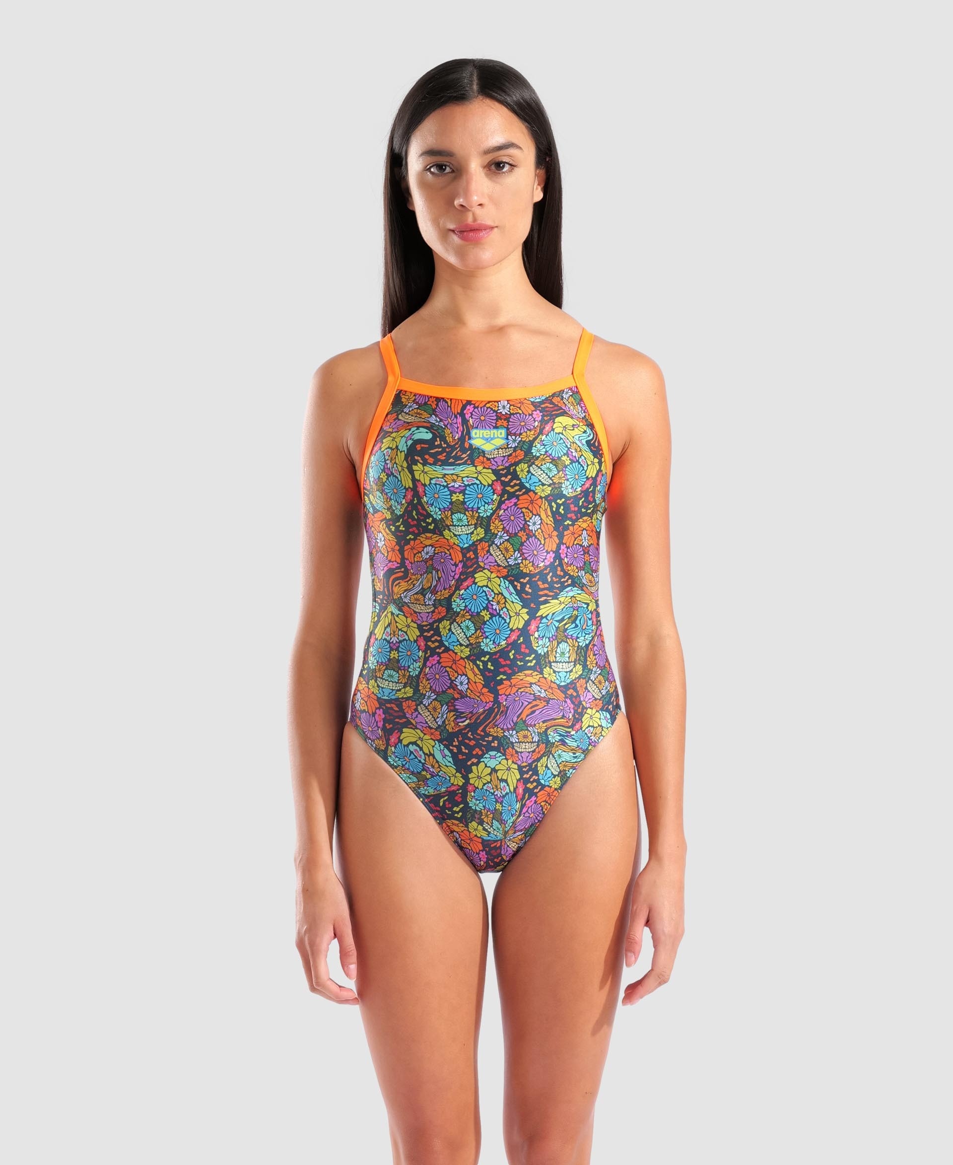 Women's Swimsuit arena Flower Skulls