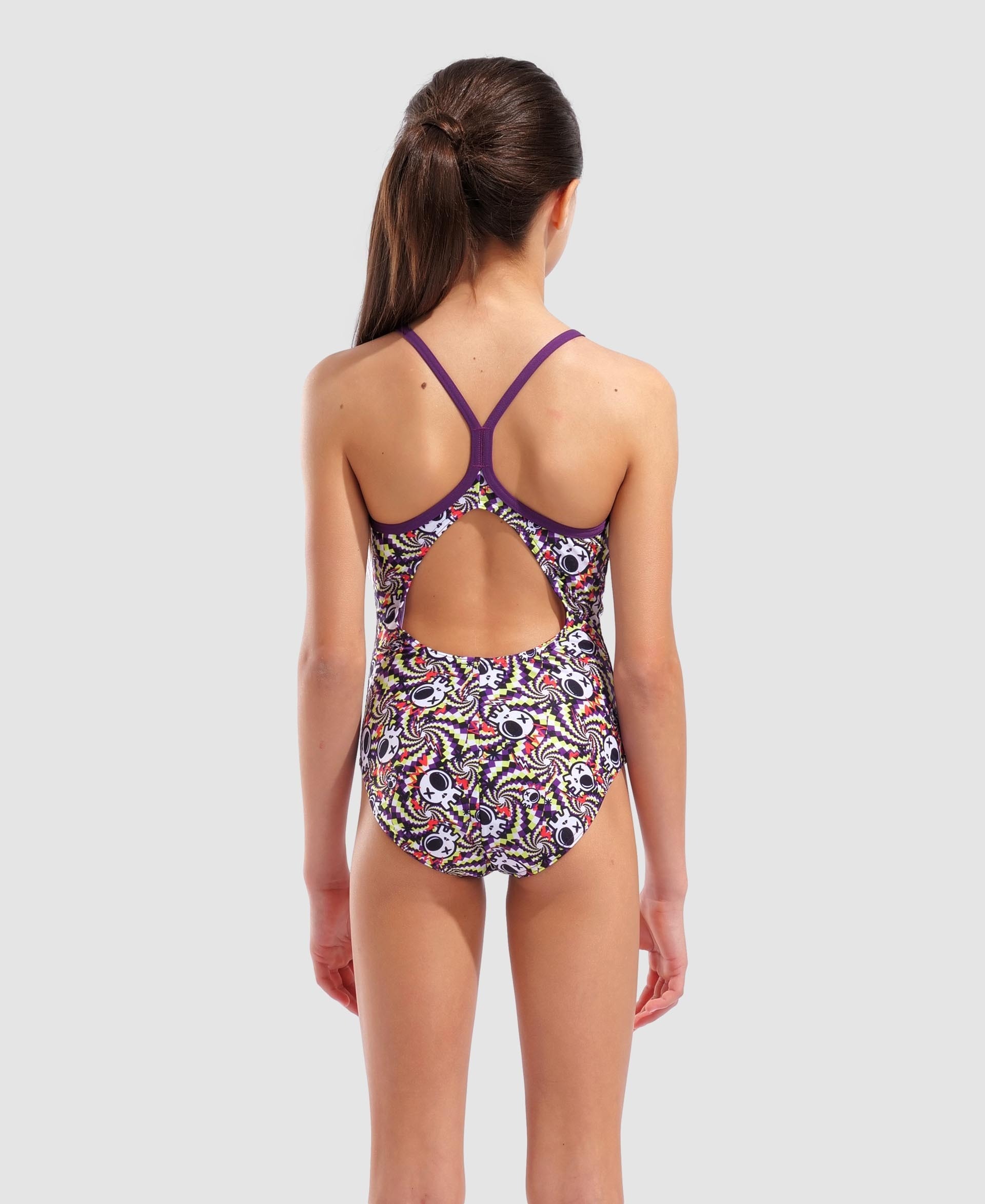 Girls' Swimsuit arena Fun Skulls
