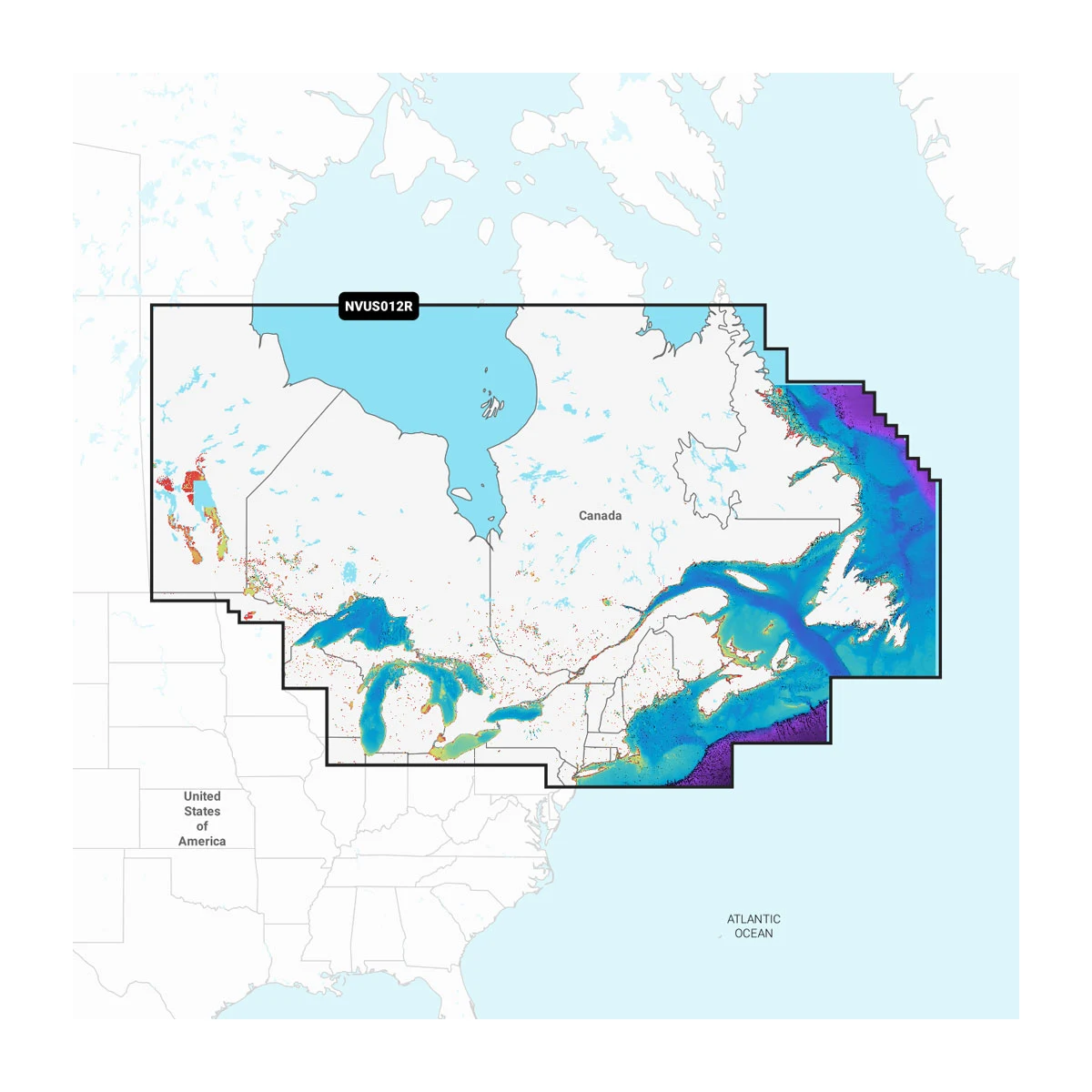 Canada, East & Great Lakes - Lakes, Rivers and Coastal Marine Charts Garmin Navionics Vision+™ | NVUS012R | microSD™/SD™ and One-year Subscription
