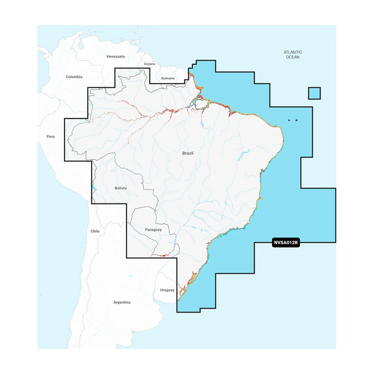 Brazil – Inland and Coastal Marine Charts Garmin Navionics Vision+™ | NVSA012R | microSD™/SD™ and One-year Subscription