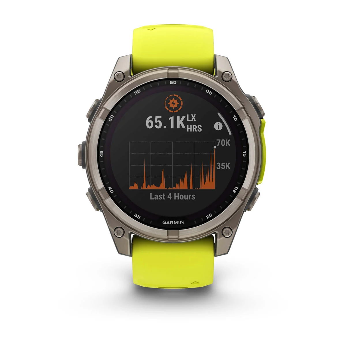 fēnix® 8 – 47 mm, Solar Sapphire, Titanium with Amp Yellow/Graphite Silicone Band