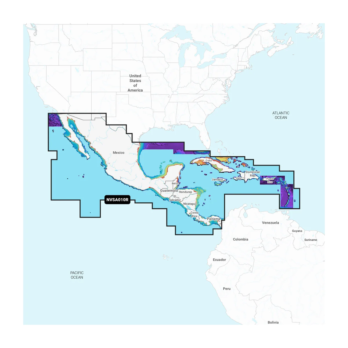 Central America & Caribbean - Inland and Coastal Marine Charts Garmin Navionics Vision+™ | NVSA010R | microSD™/SD™ and One-year Subscription