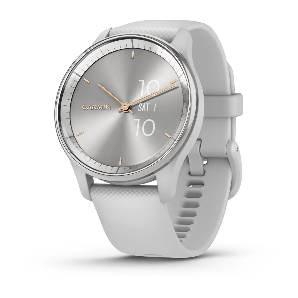 vívomove® Trend Silver Stainless Steel Bezel with Mist Gray Case and Silicone Band