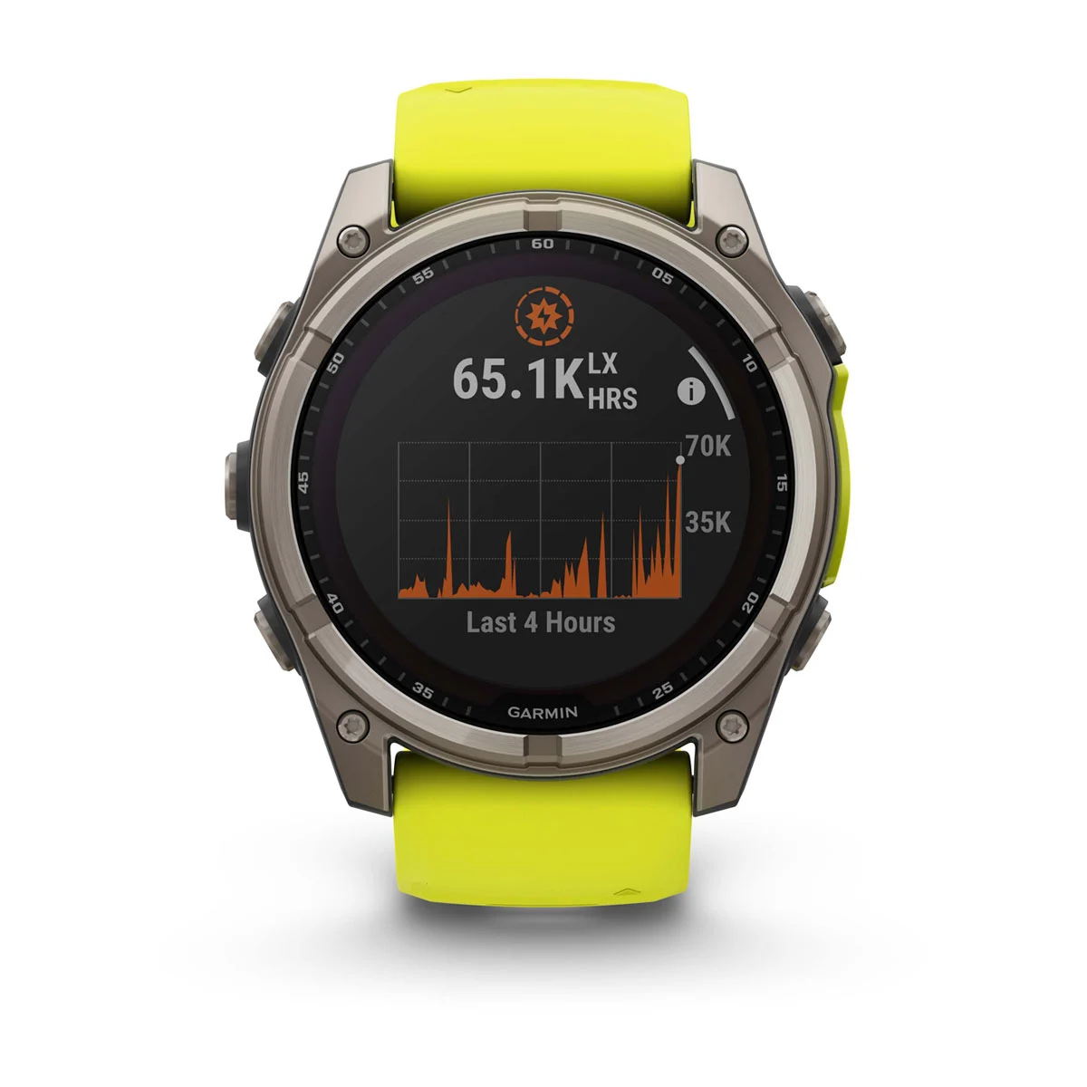 fēnix® 8 – 51 mm, Solar Sapphire, Titanium with Amp Yellow/Graphite Silicone Band