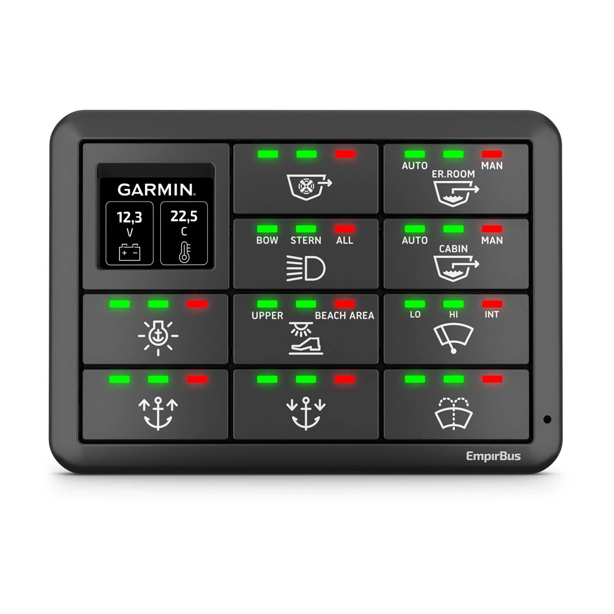 EmpirBus™ SP8 and EmpirBus™ SP12 Switches SP12, Horizontal with Display