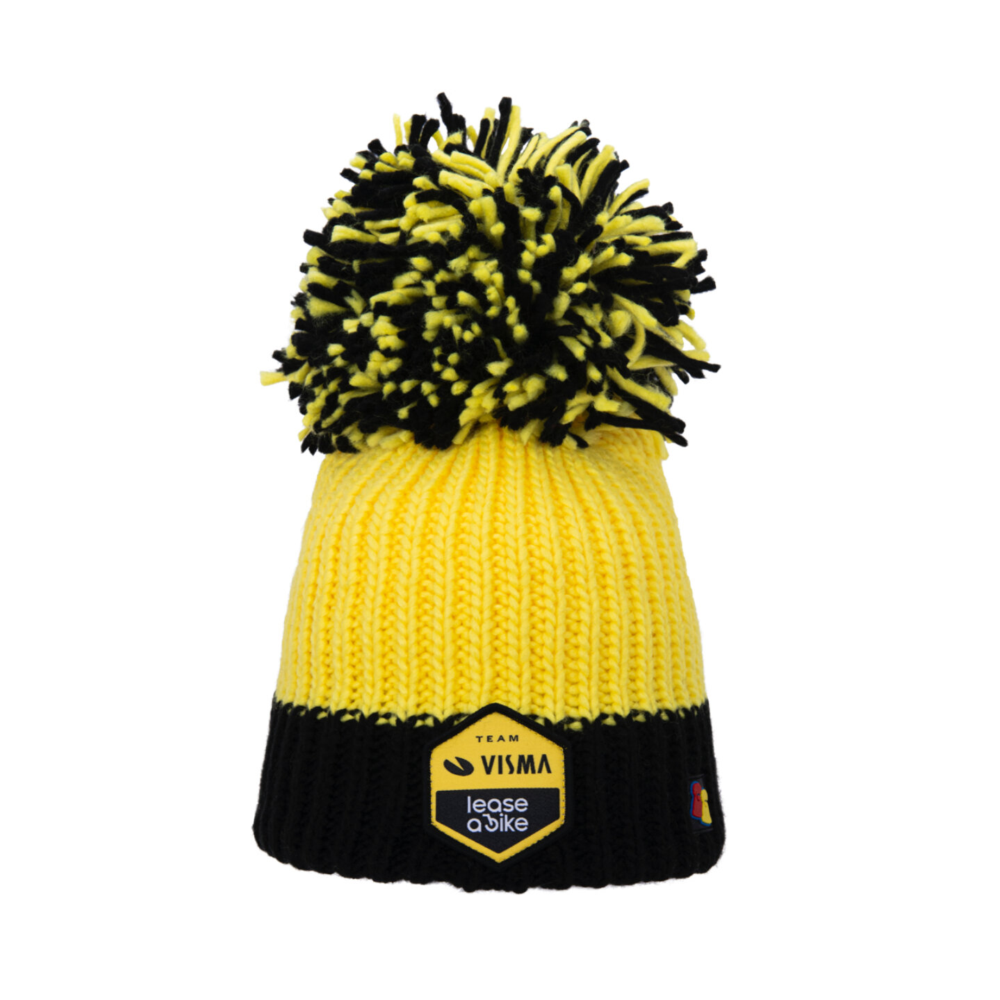 Big Bobble Hat- yellow with black brim - Team Visma | Lease a Bike